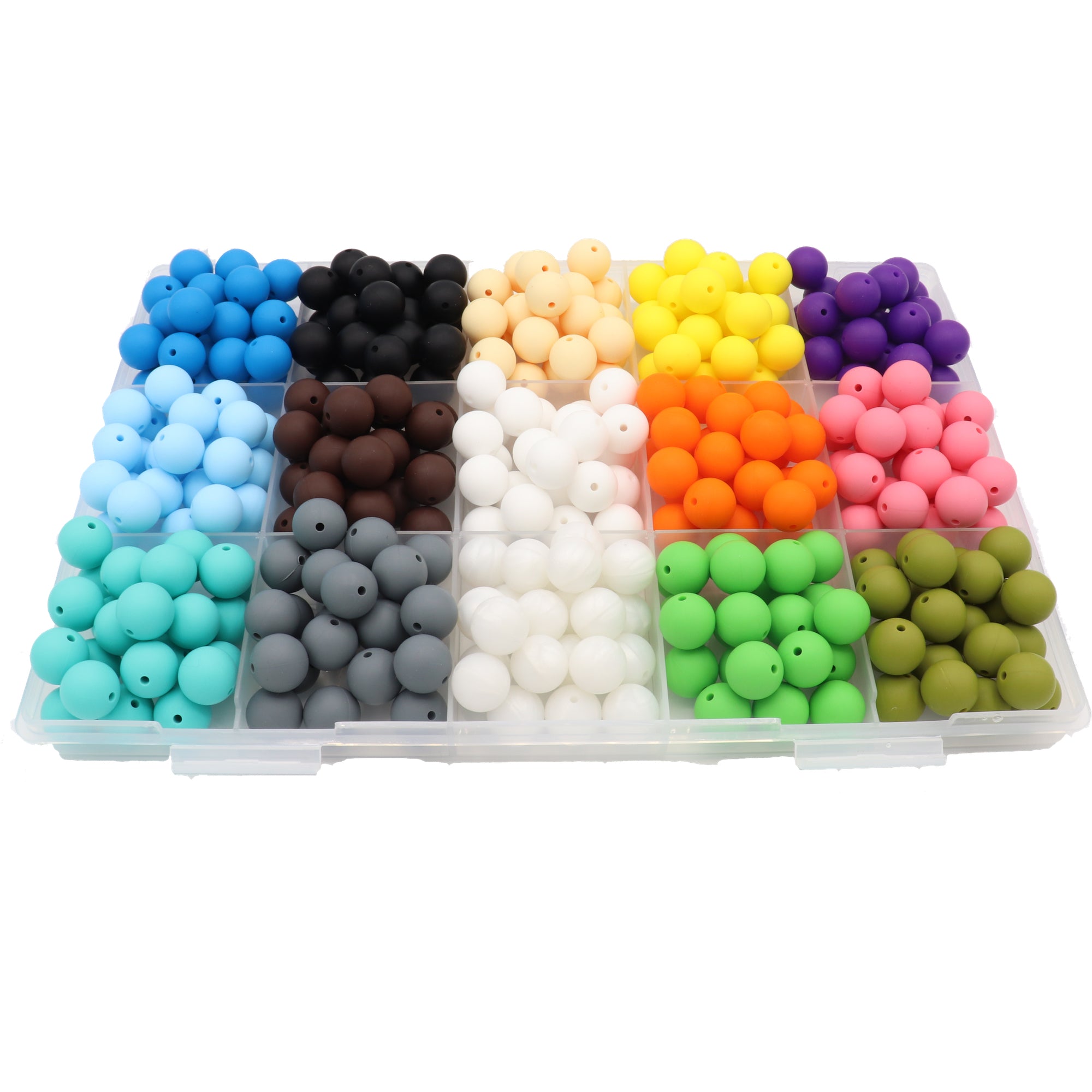 15mm Round Silicone Beads - Choose Your Color & Pack Size!