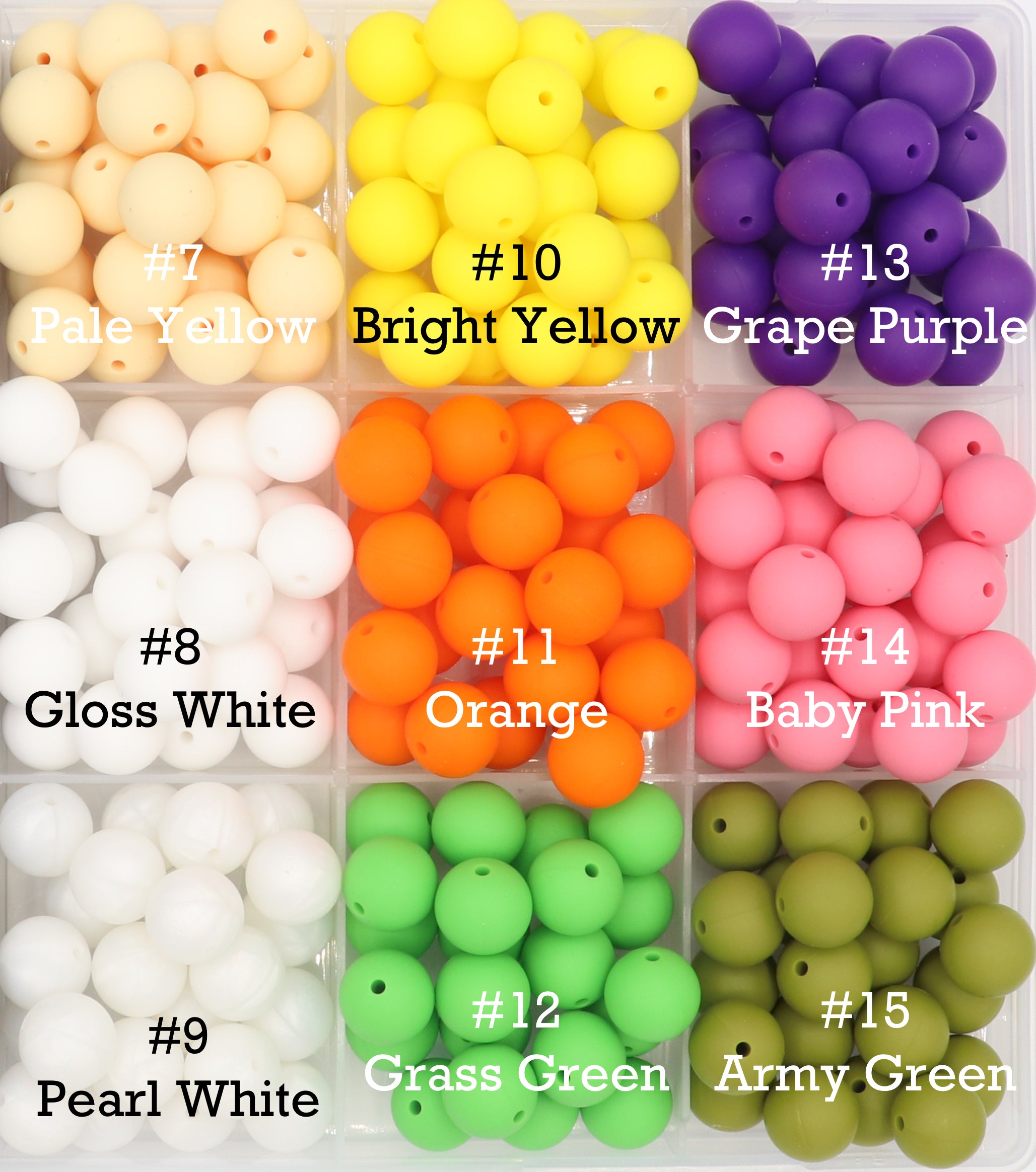 15mm Round Silicone Beads - Choose Your Color & Pack Size!