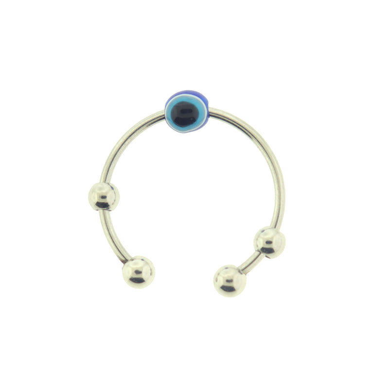Evil Eye Silver Tone Adjustable Fidget Ring - 1 Ring - FR104