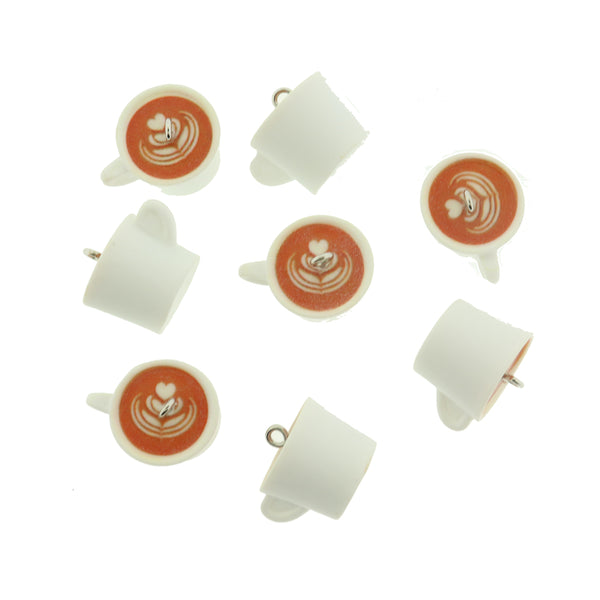 2 Coffee Mug Resin Charms 3D - K330