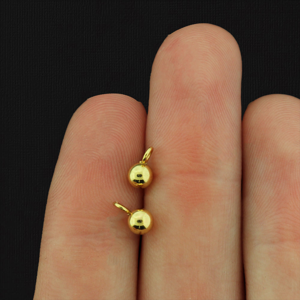 18K Gold Plated Stainless Steel Earrings - Stud Bases With Loop - 7mm x 4mm - 2 Pieces 1 Pair - FD012