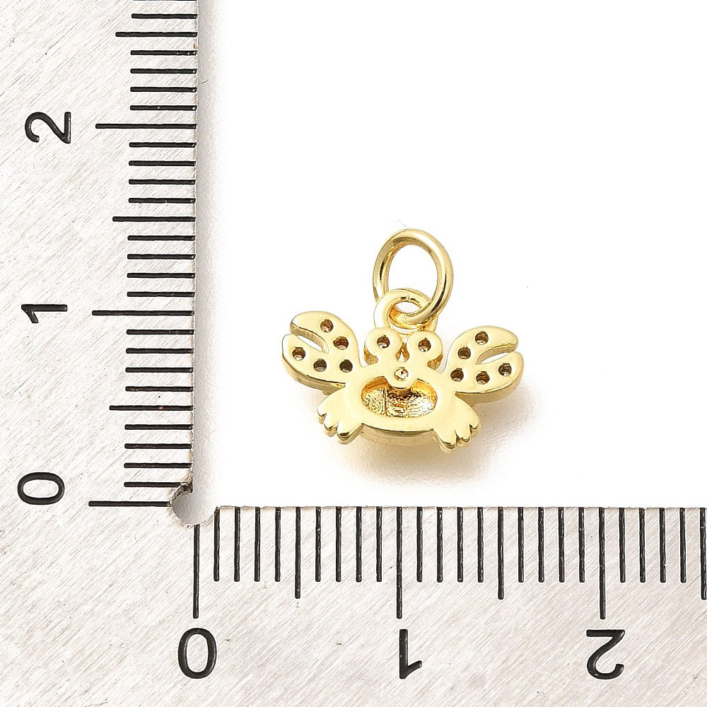 18k Crab Charm - Ocean Pendant - 18k Plated Brass - GLD1204
