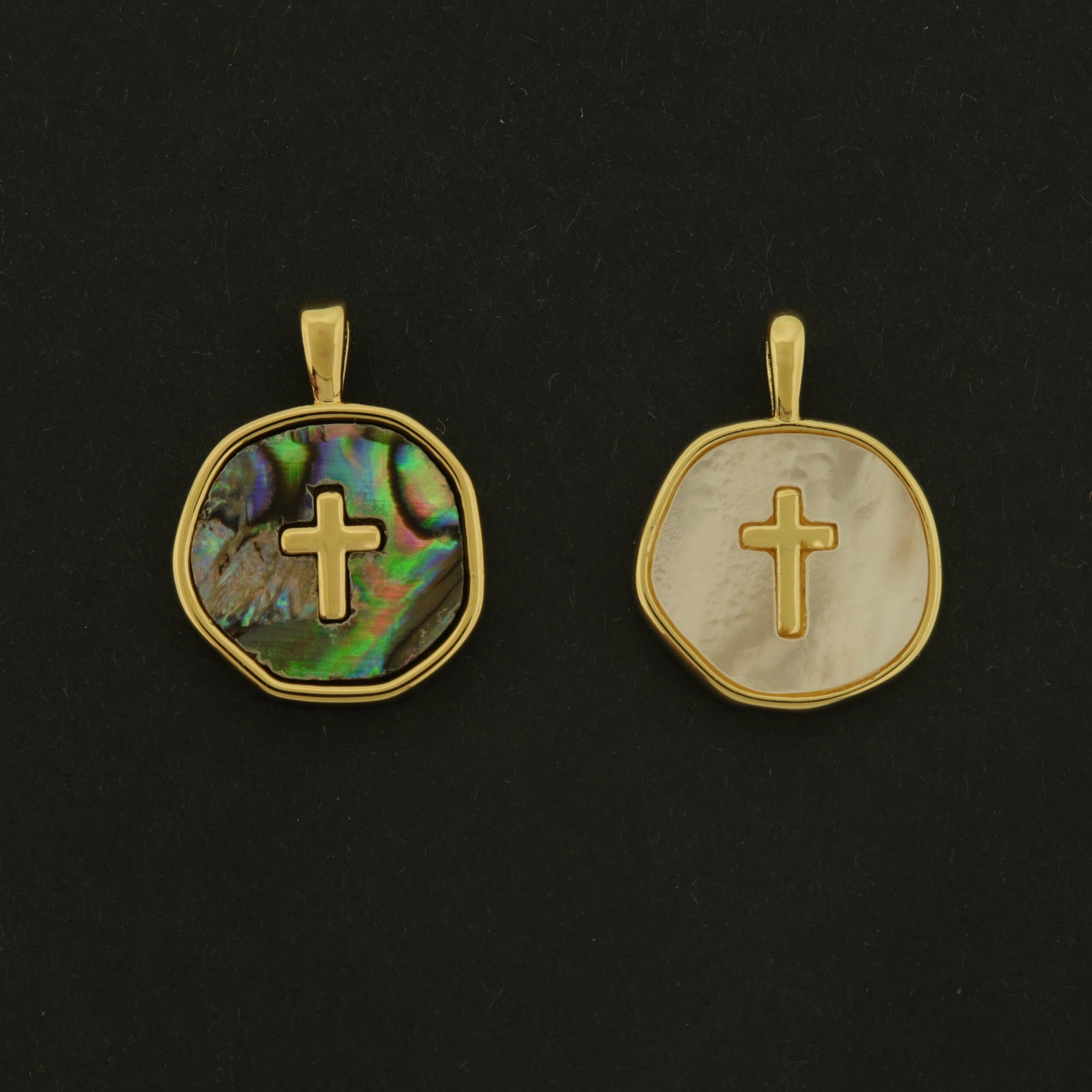 18k Cross Charm - Religious Pendant - 18k Gold Plated - GLD462