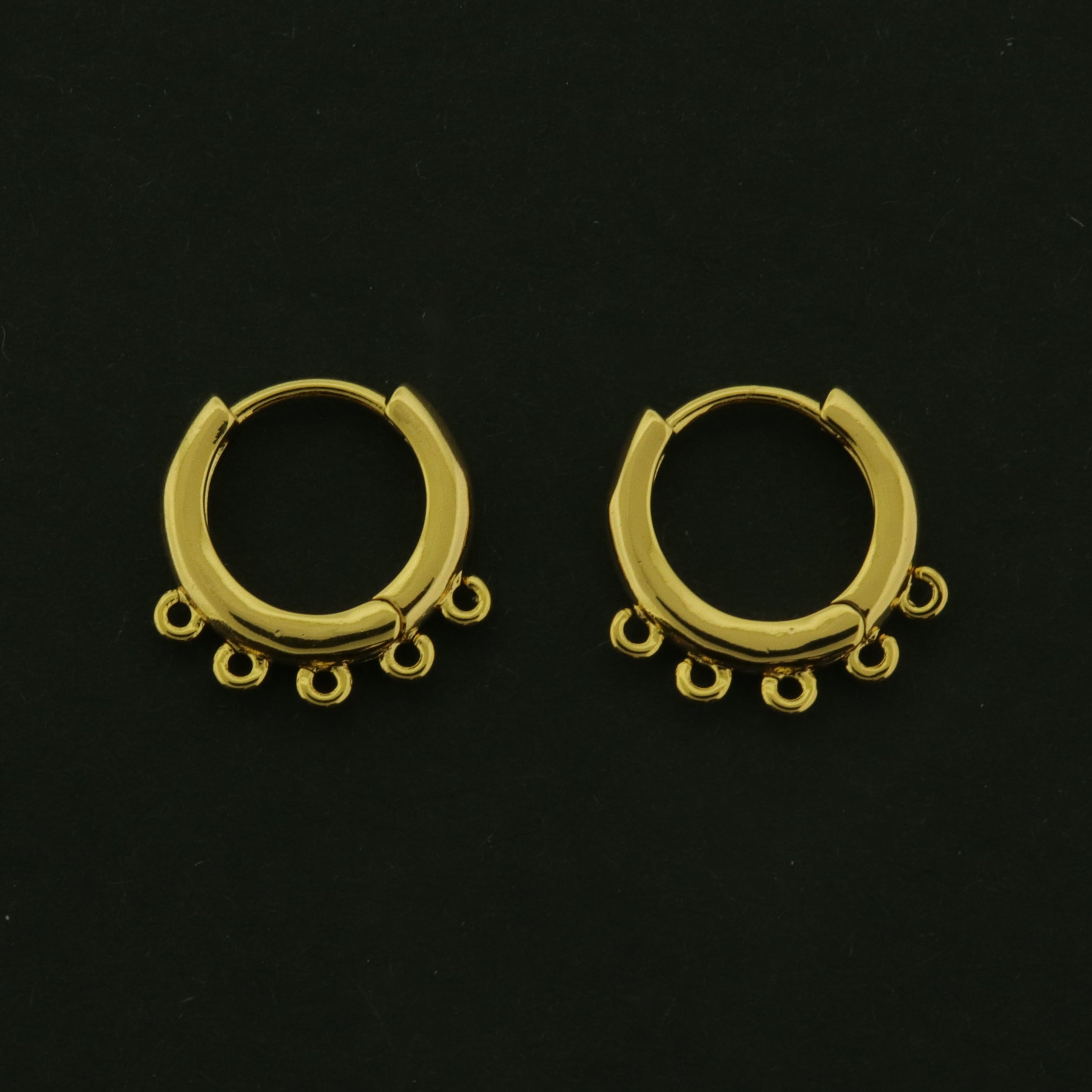 18k Earrings - 2 Pairs Leverback Earrings - 18k Gold Plated Brass - GLD798