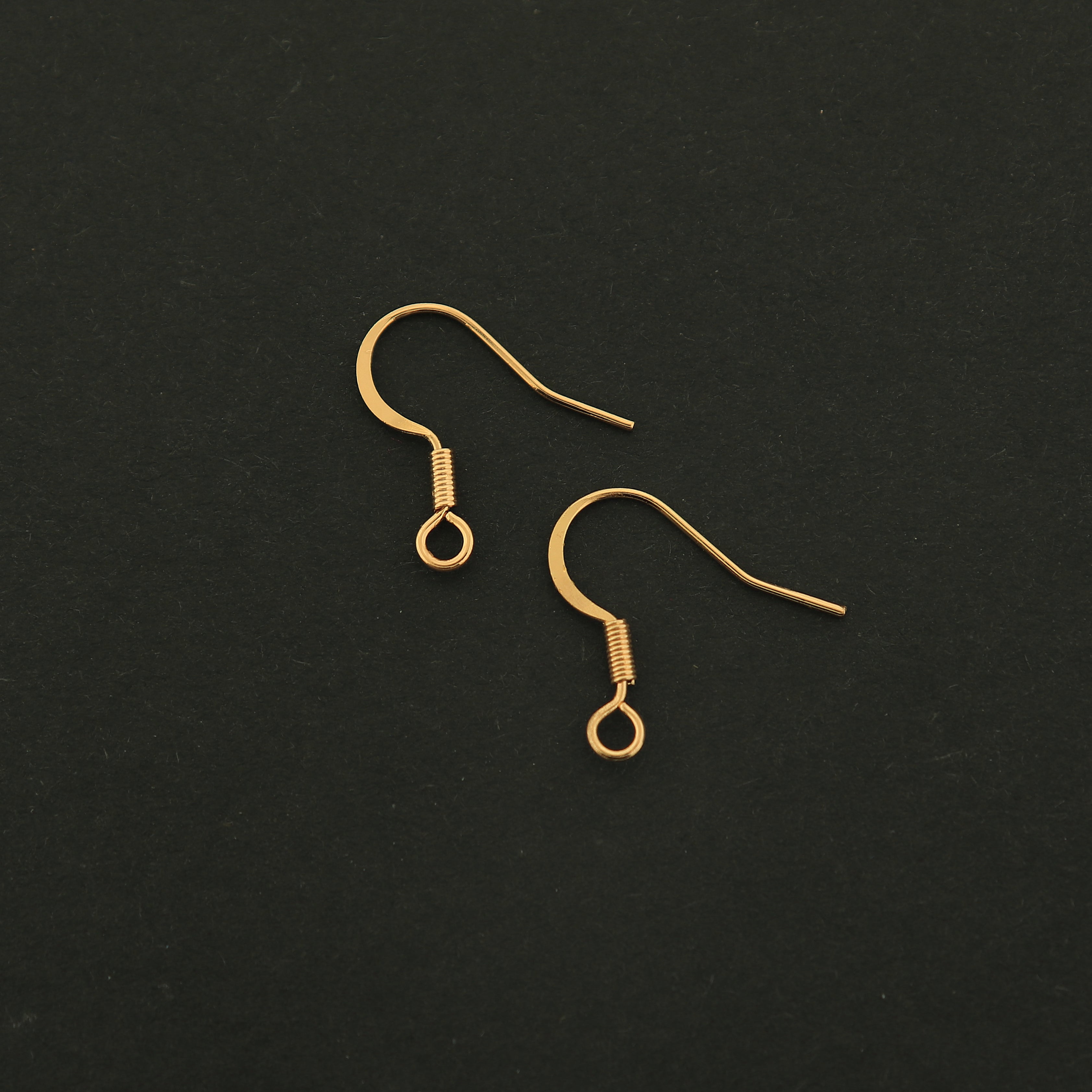 18k Earrings Hooks - 5 Pairs French Earring Hooks - 18k Gold Filled Copper - GLD428
