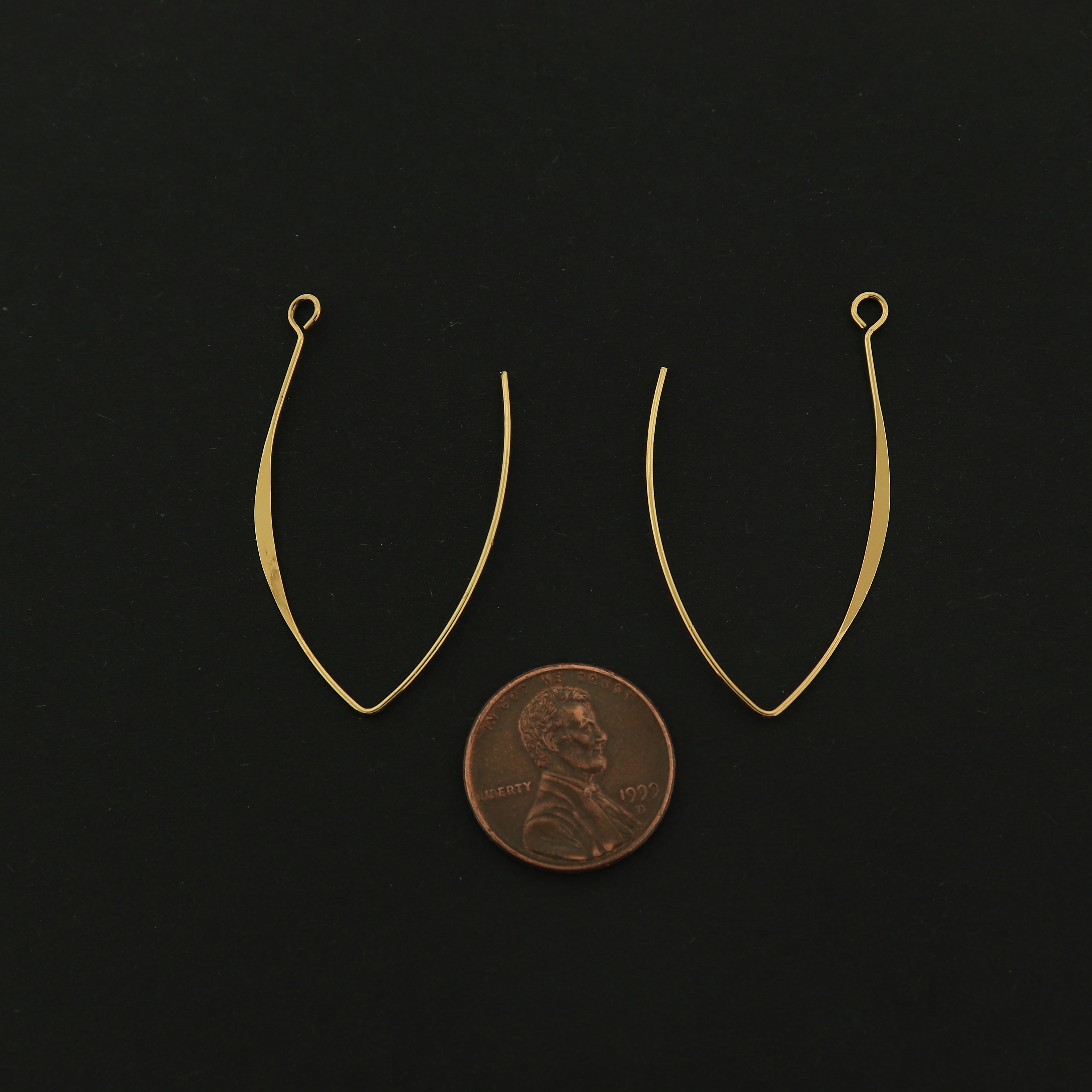 18k Earrings Hooks - 5 Pairs Threader Earring Hooks - 18k Gold Filled Copper - GLD431