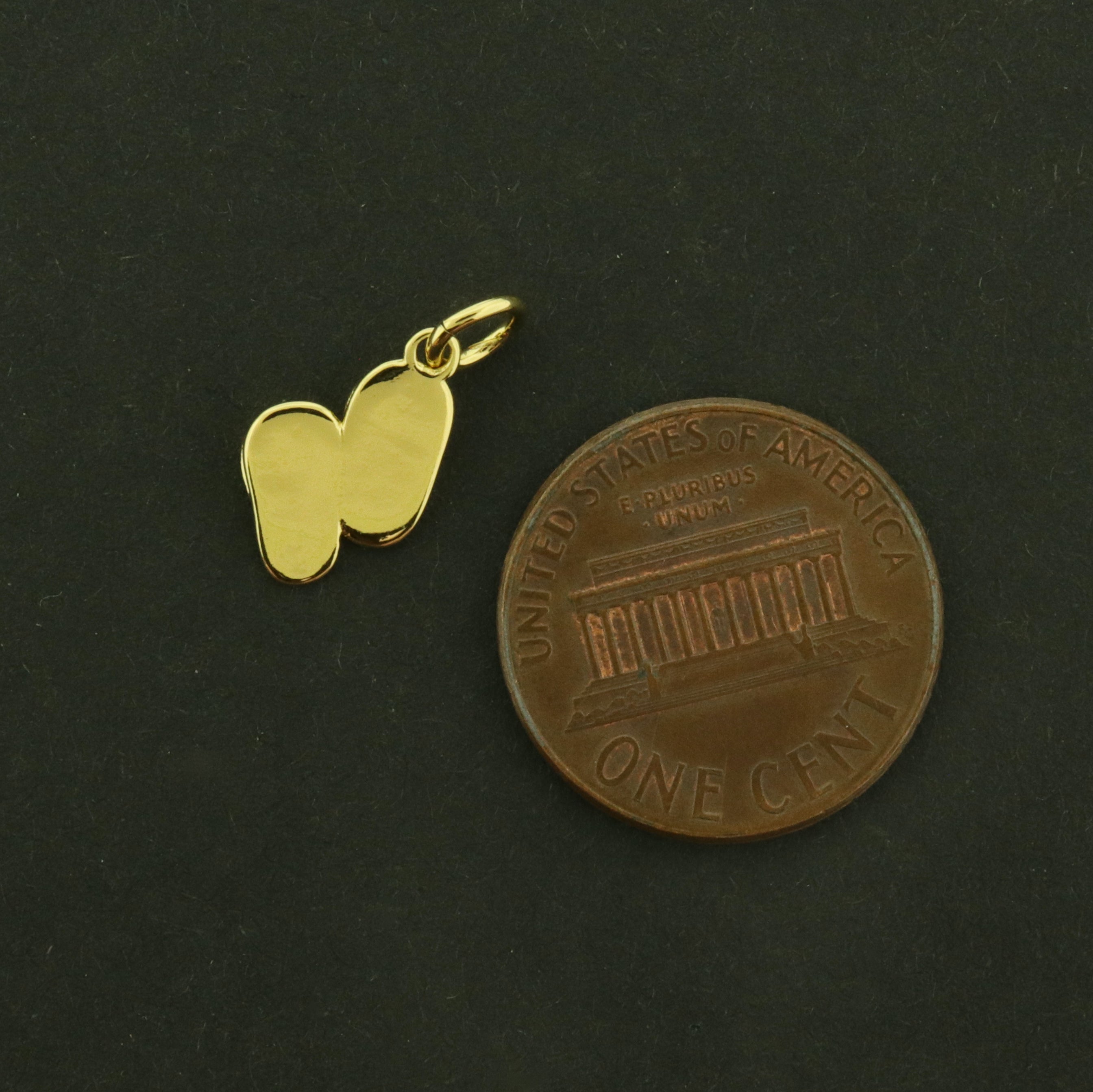 18k Flip Flops Charm - Beach Pendant - 18k Gold Plated - GLD1011