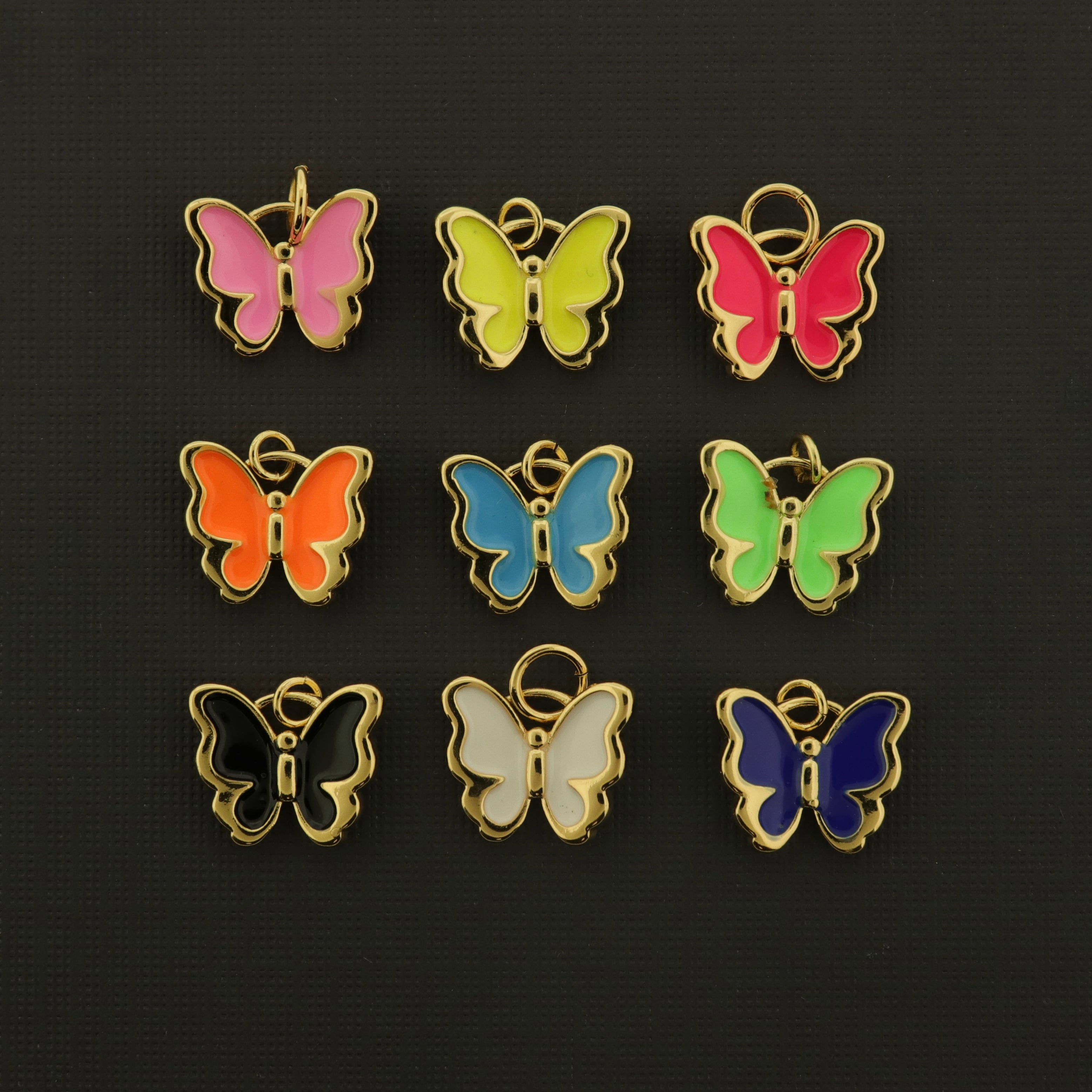 18k Gold Butterfly Charm - Choose Your Color - 18k Gold Plated