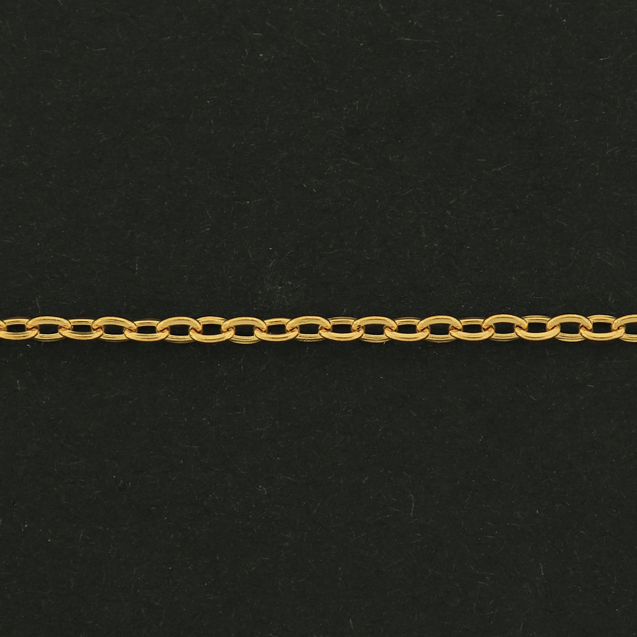 18k Gold Cable Chain - Dainty 0.5mm - 1 Foot - 18k Plated Stainless Steel - GLD005