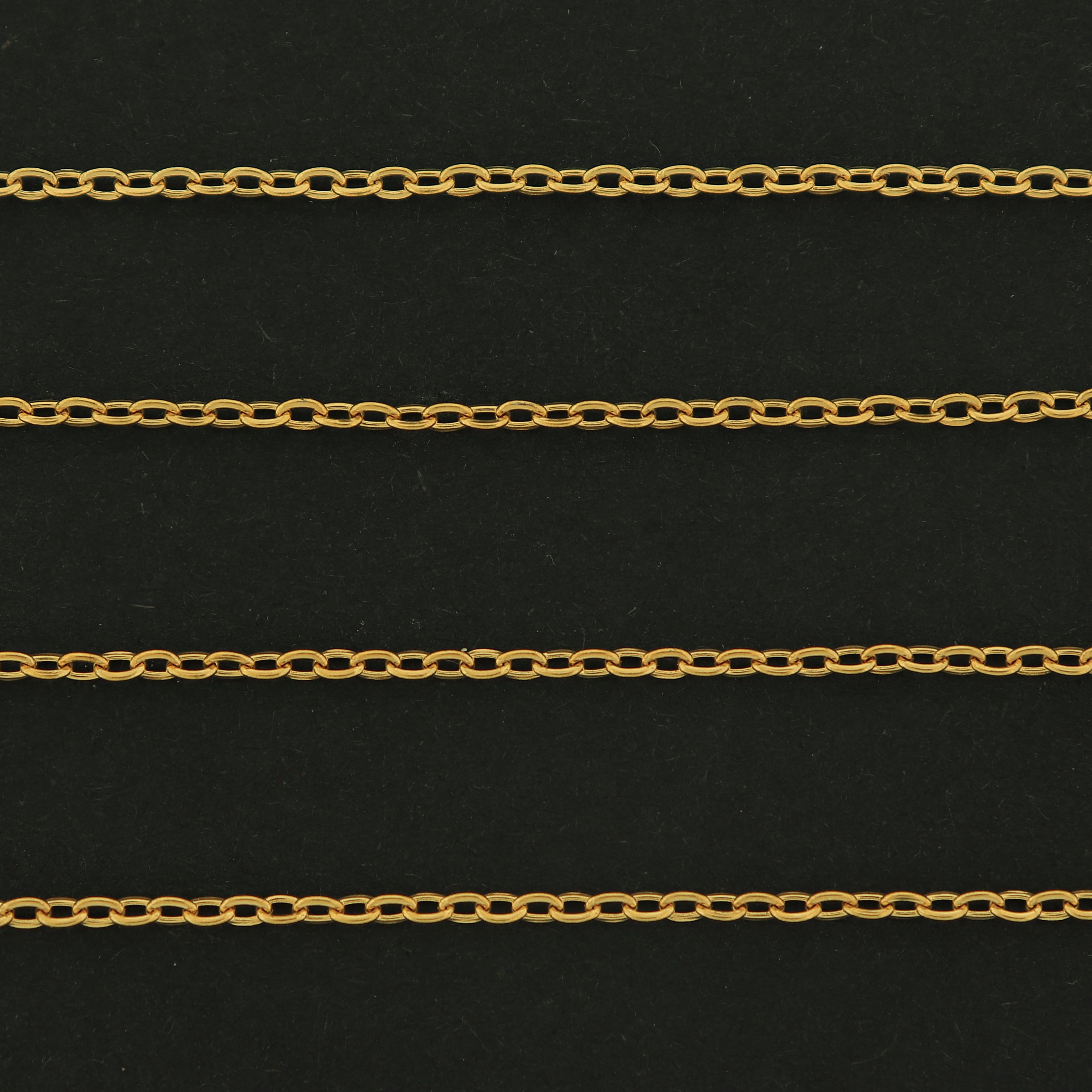 18k Gold Cable Chain - Dainty 0.5mm - 1 Foot - 18k Plated Stainless Steel - GLD005