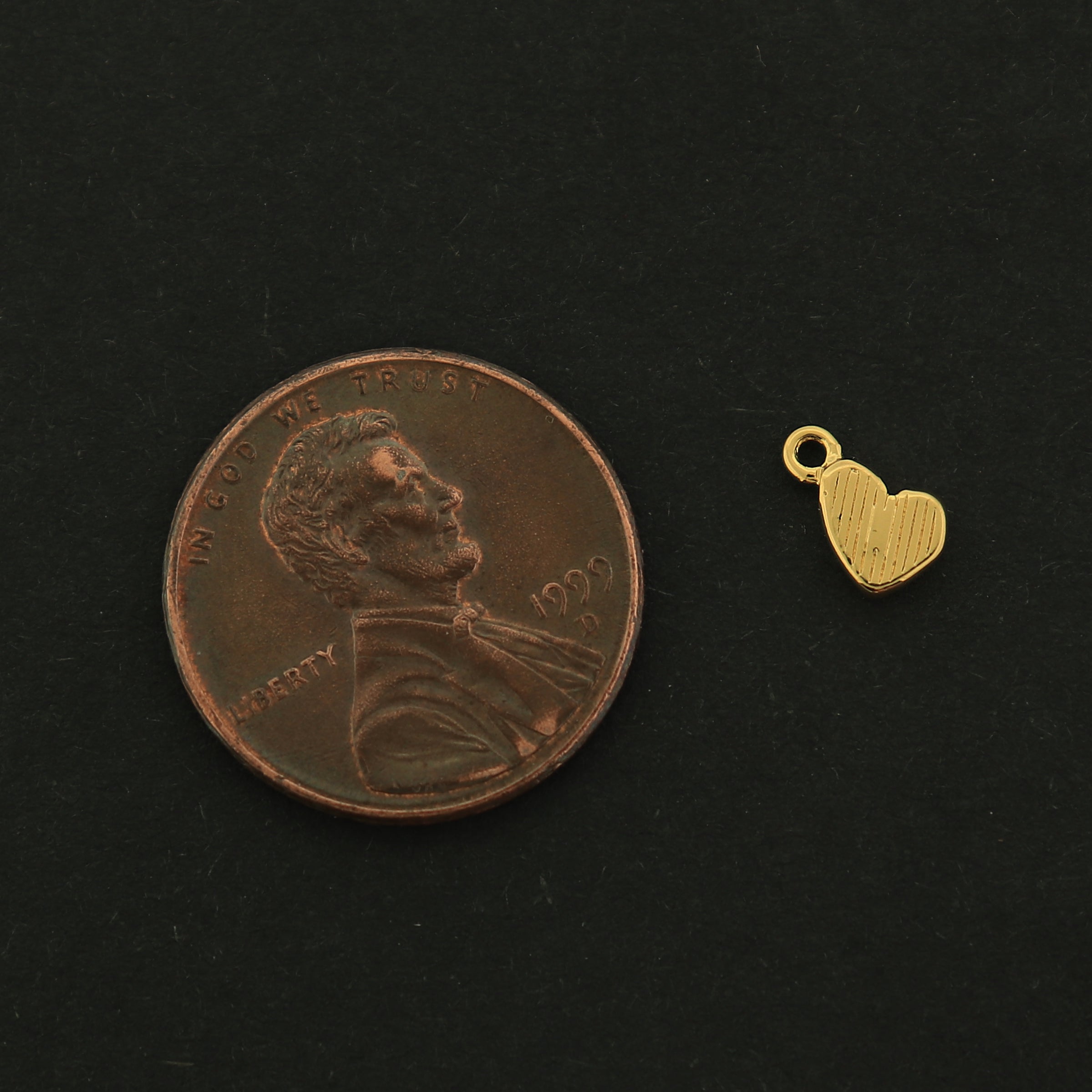 18k Gold Heart Charm - Love Pendant - 18k Gold Plated - GLD514