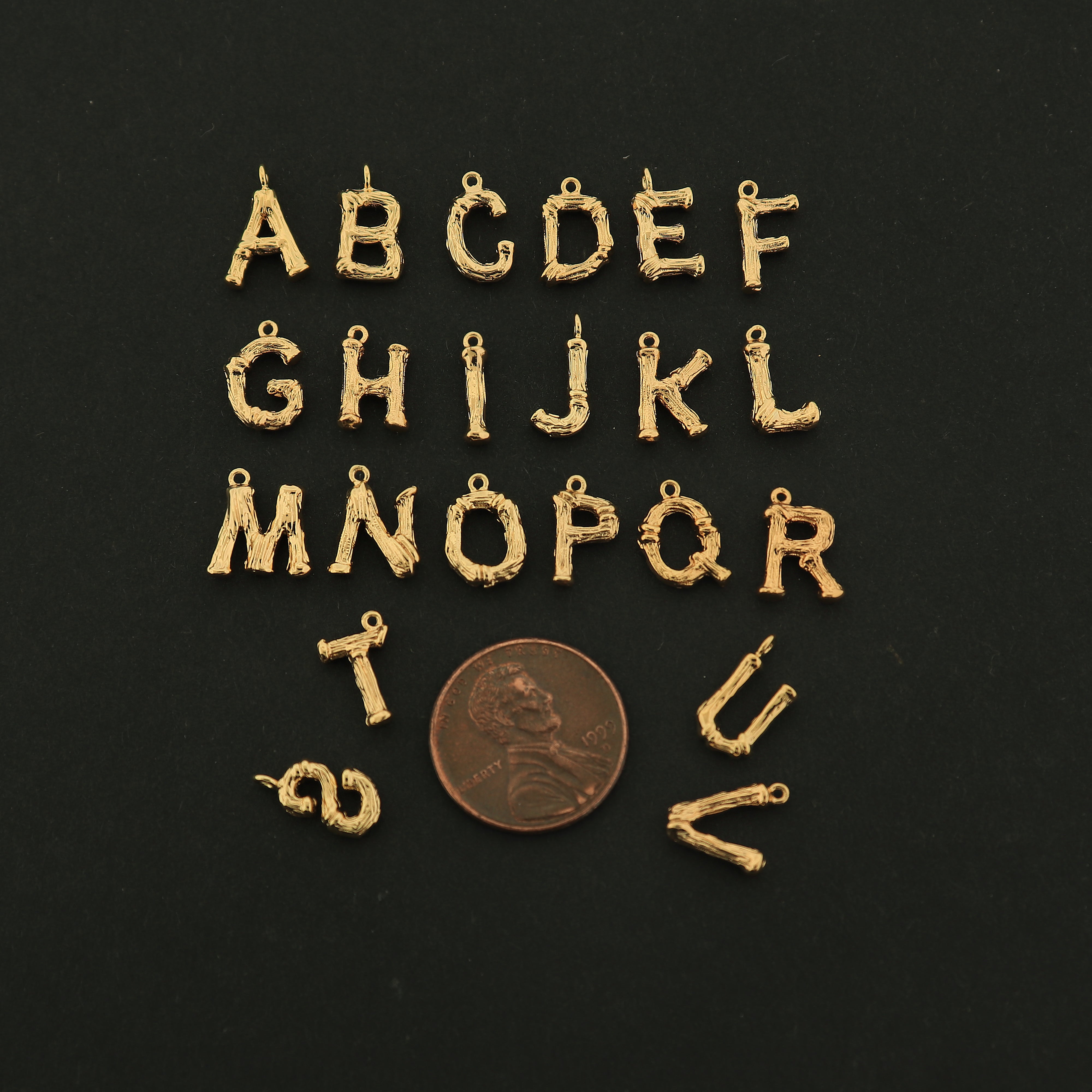 18k Gold Letter Charm - Alphabet Pendant - 18k Gold Plated - Choose Your Letter