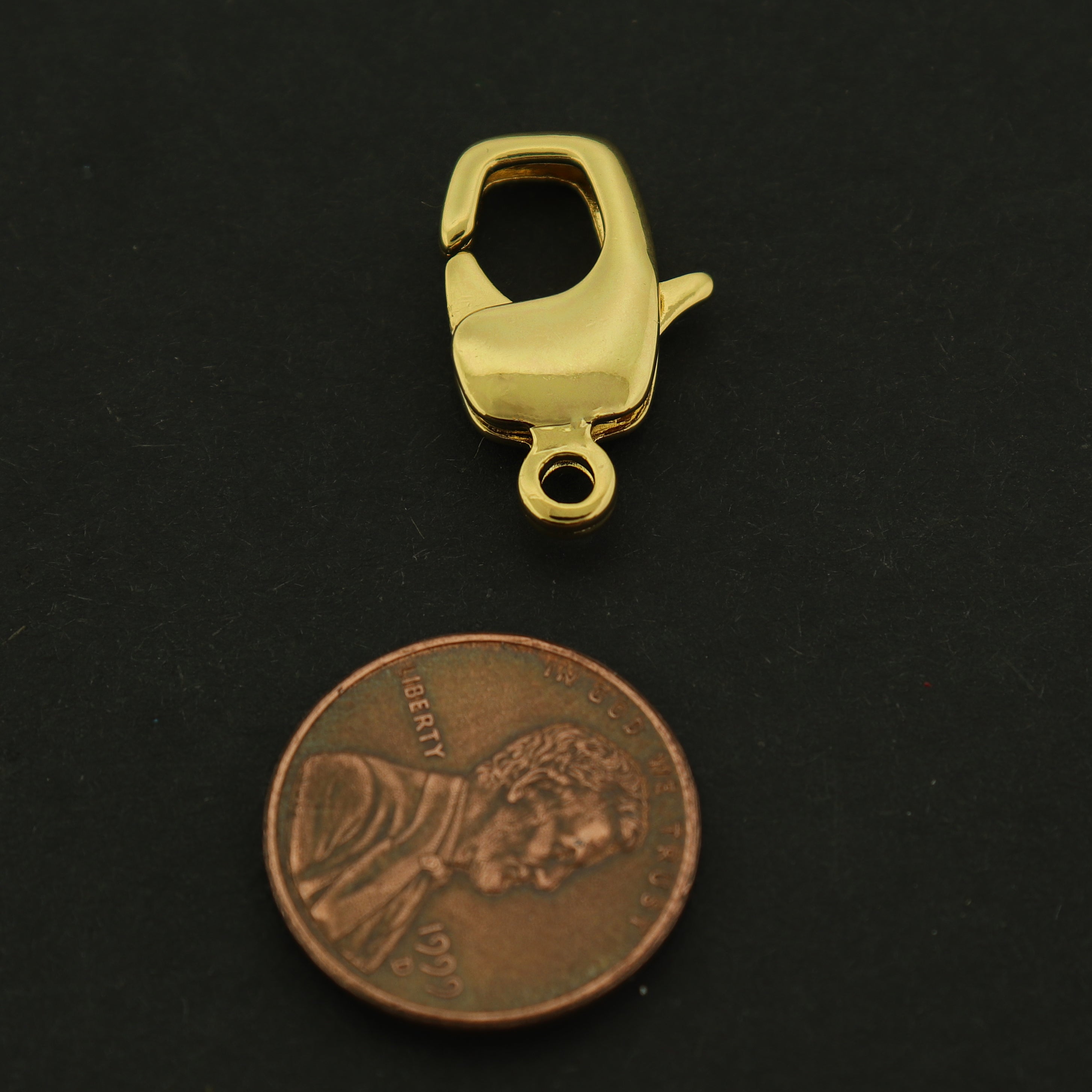 18k Gold Lobster Clasp - 1 Square Style Clasp - 18K Gold Plated - GLD063