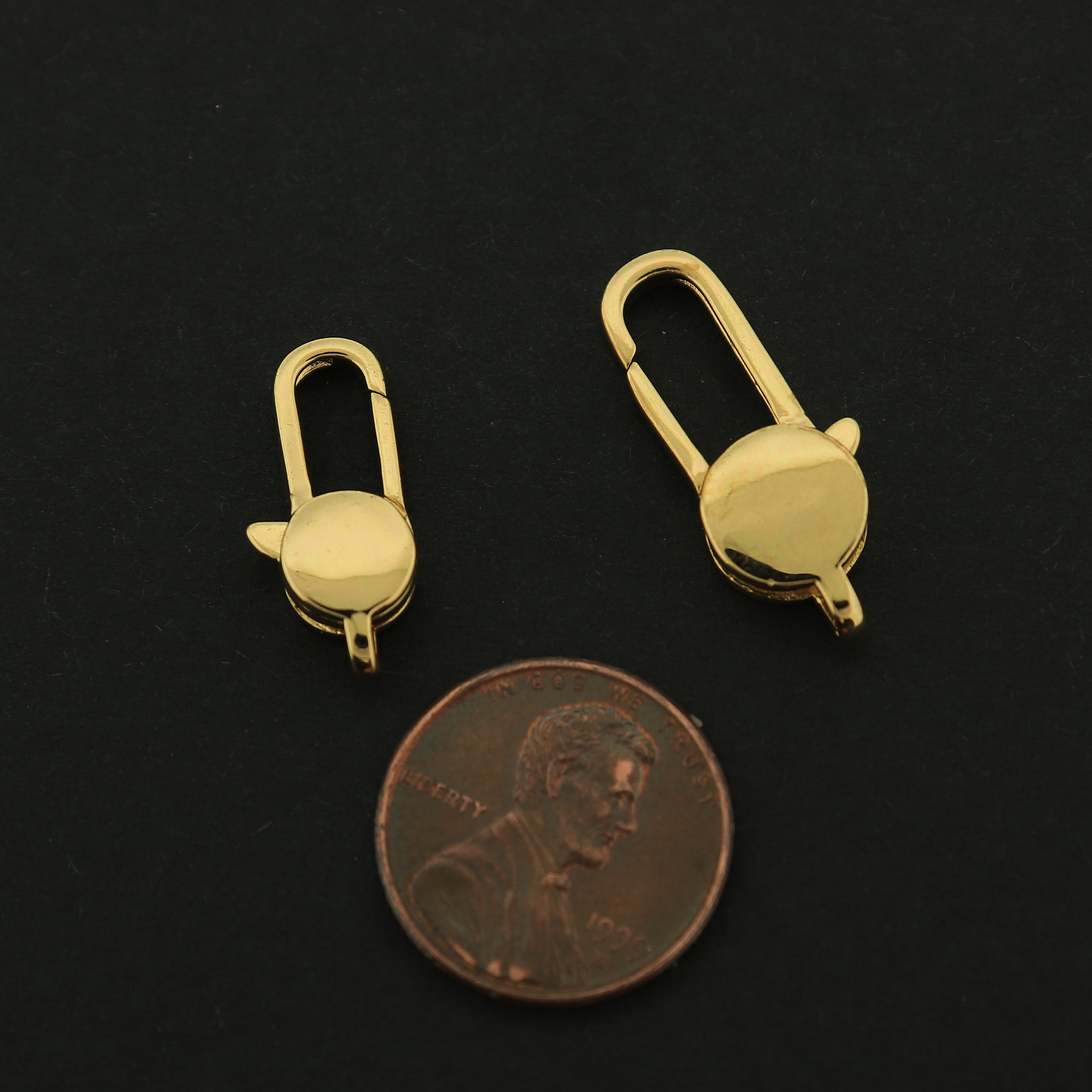 18k Gold Lobster Clasp - Oval Lobster Clasp - 18K Gold Plated - 1 Clasp - Choose Your Size