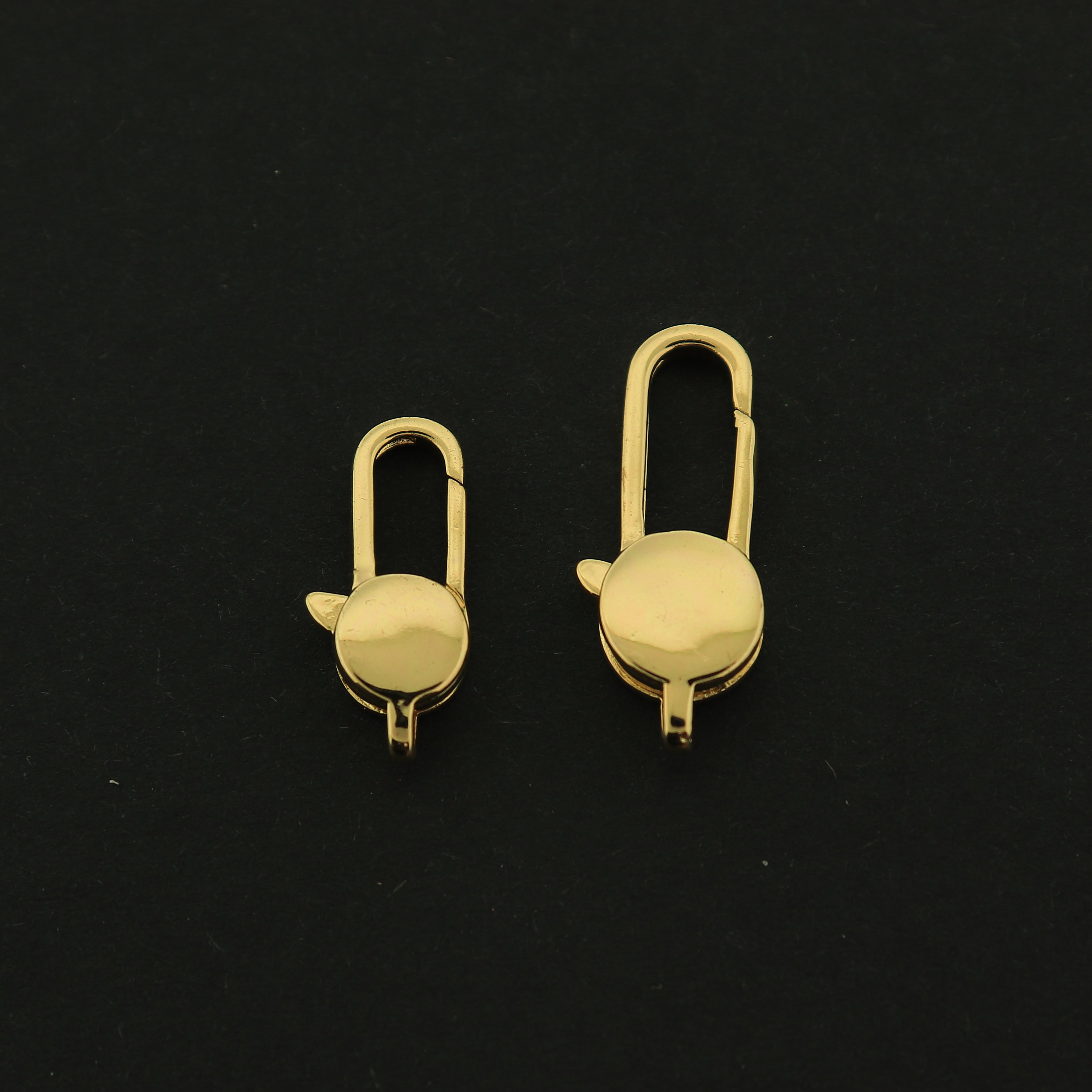 18k Gold Lobster Clasp - Oval Lobster Clasp - 18K Gold Plated - 1 Clasp - Choose Your Size