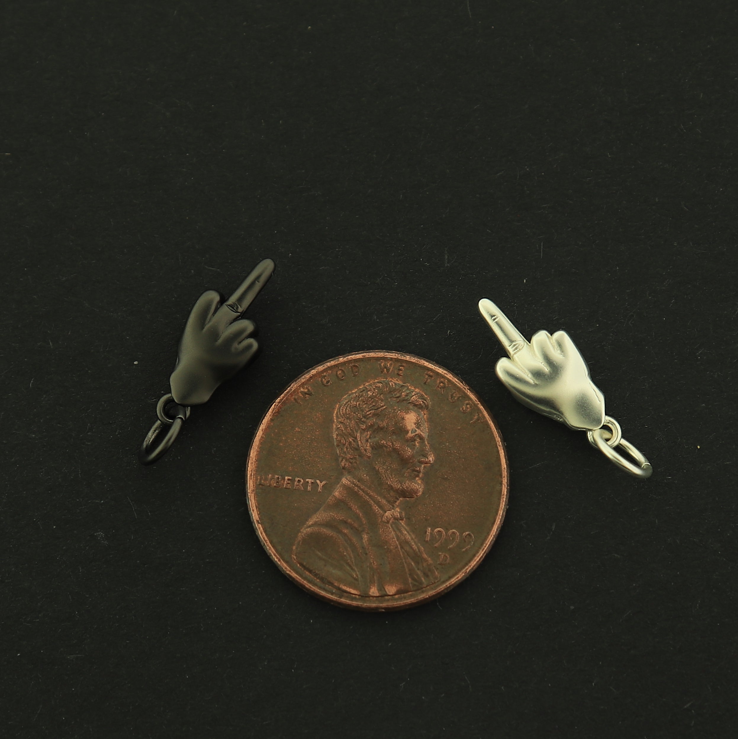 18k Gold Middle Finger Charm - Hand Symbol Pendants - 18k Matte Gold Plated - Choose Your Tone