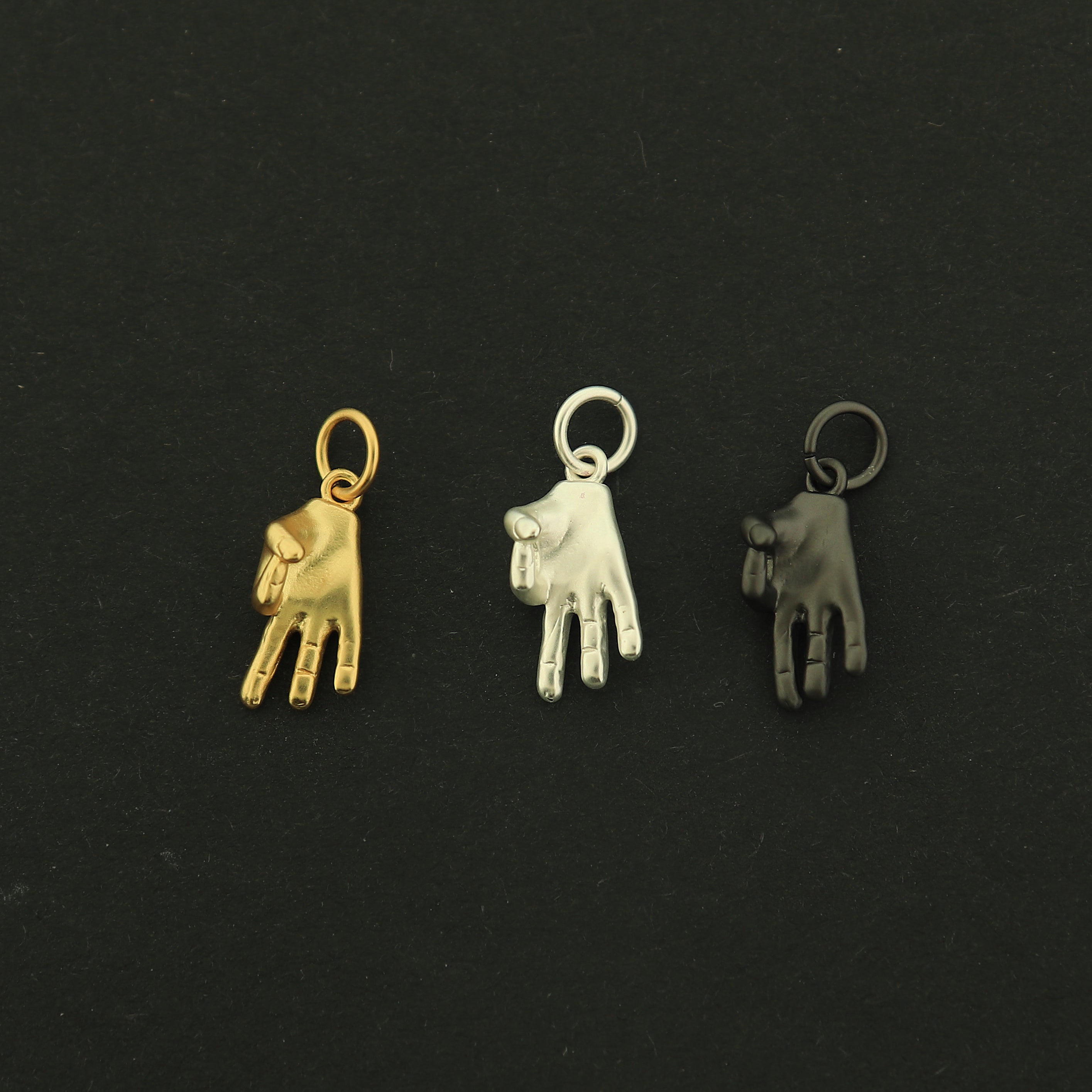 18k Gold OK Charm - Sign Language Pendants - 18k Matte Gold Plated - Choose Your Tone