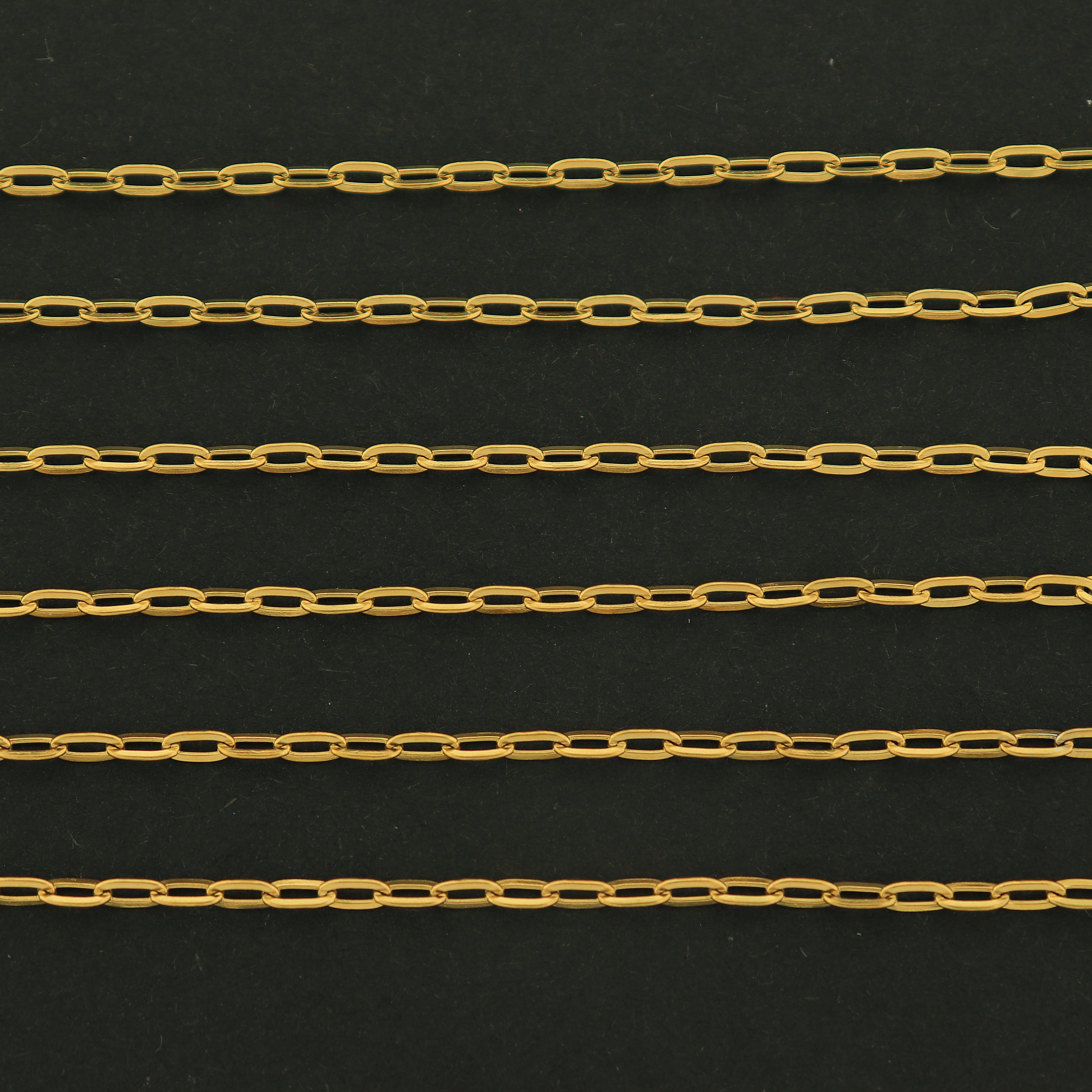 18k Gold Paperclip Chain - Sold by the Foot - 18k Gold Plated Stainless
