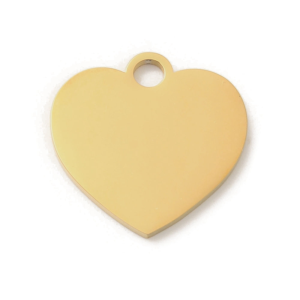 18k Gold Plated Stainless Steel Heart Stamping Blank - MT080