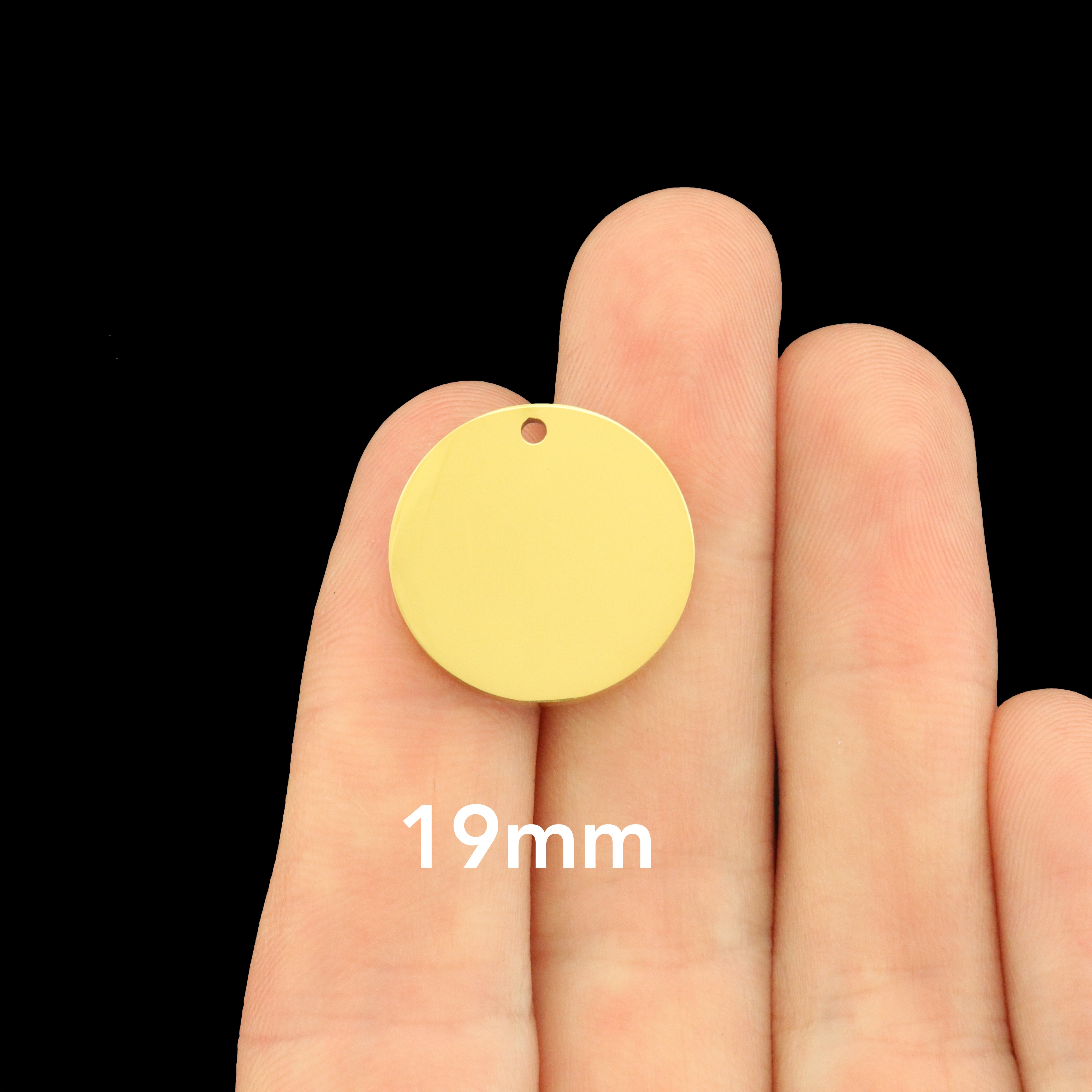 18k Gold Plated Stainless Steel Round Stamping Blank - Choose Your Size!
