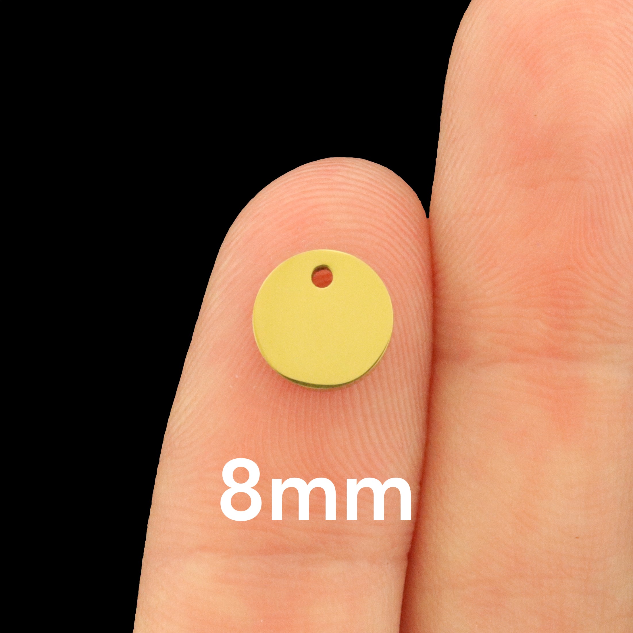 18k Gold Plated Stainless Steel Round Stamping Blank - Choose Your Size!