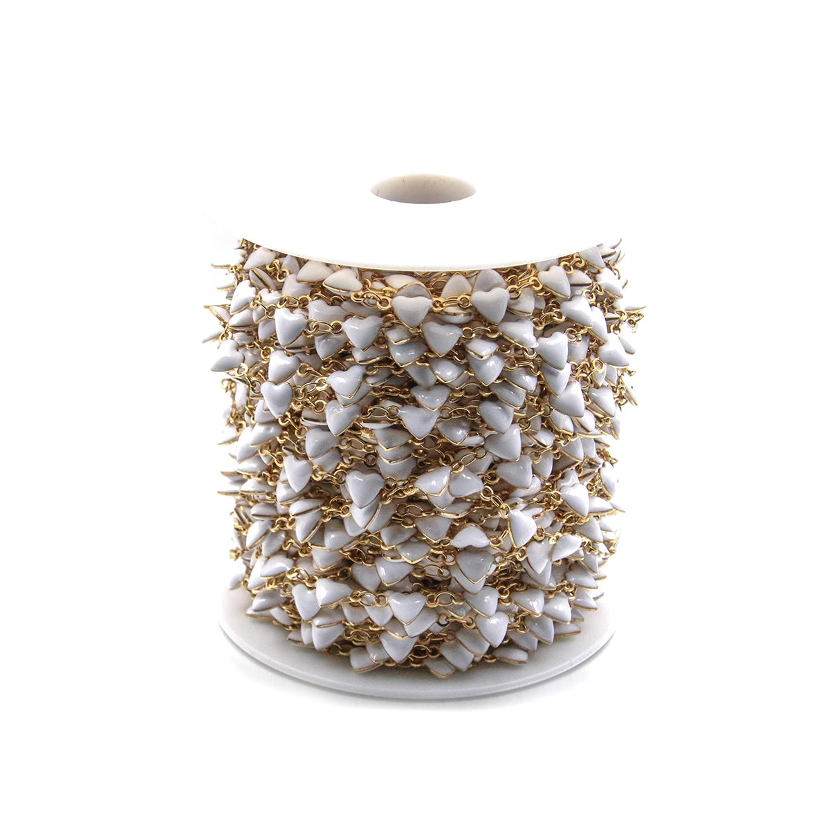 18k Gold Stainless Steel Enamel Heart Chain - 1 Meter - Choose Your Color!