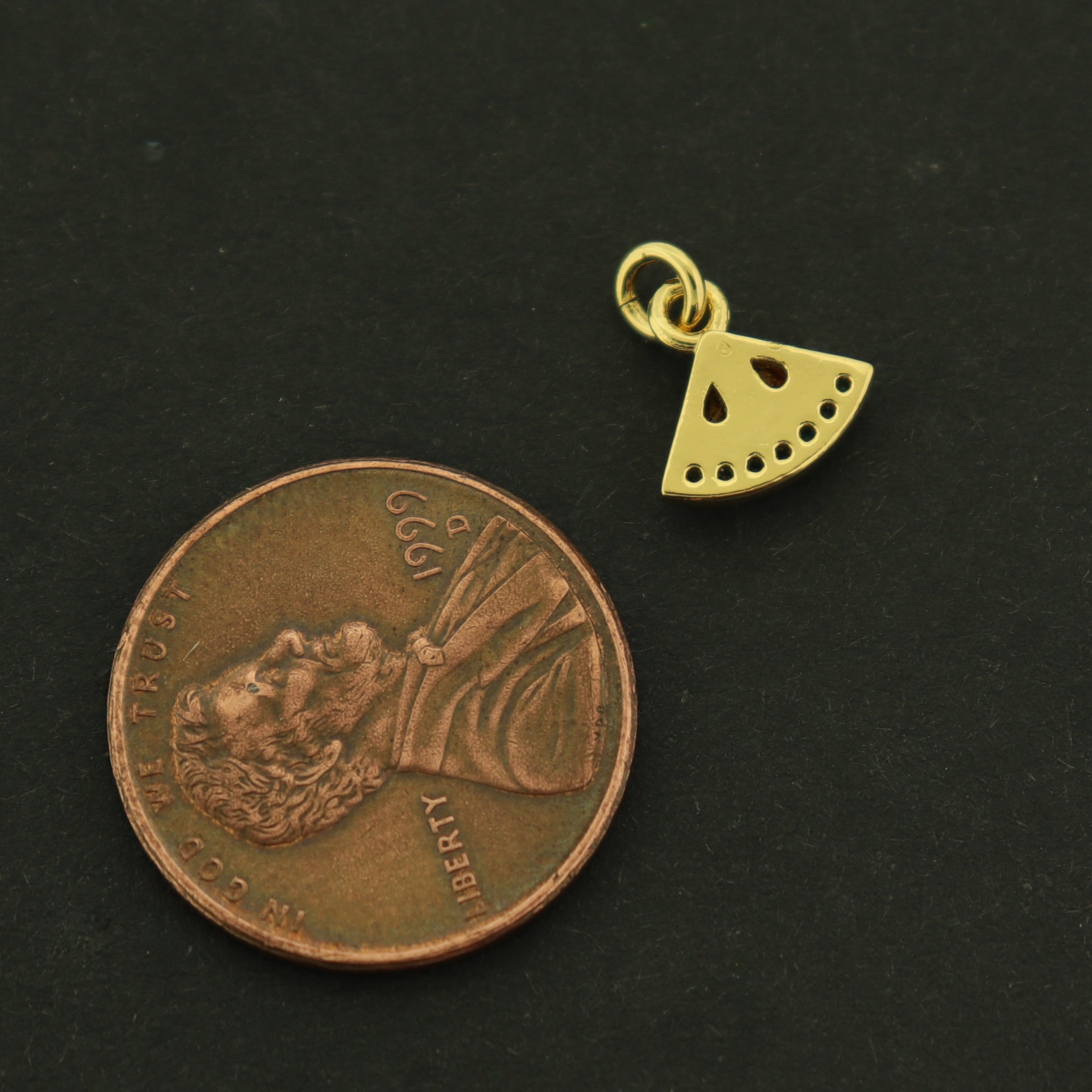 18k Gold Watermelon Charm - Food Pendant - 18k Gold Plated - GLD119