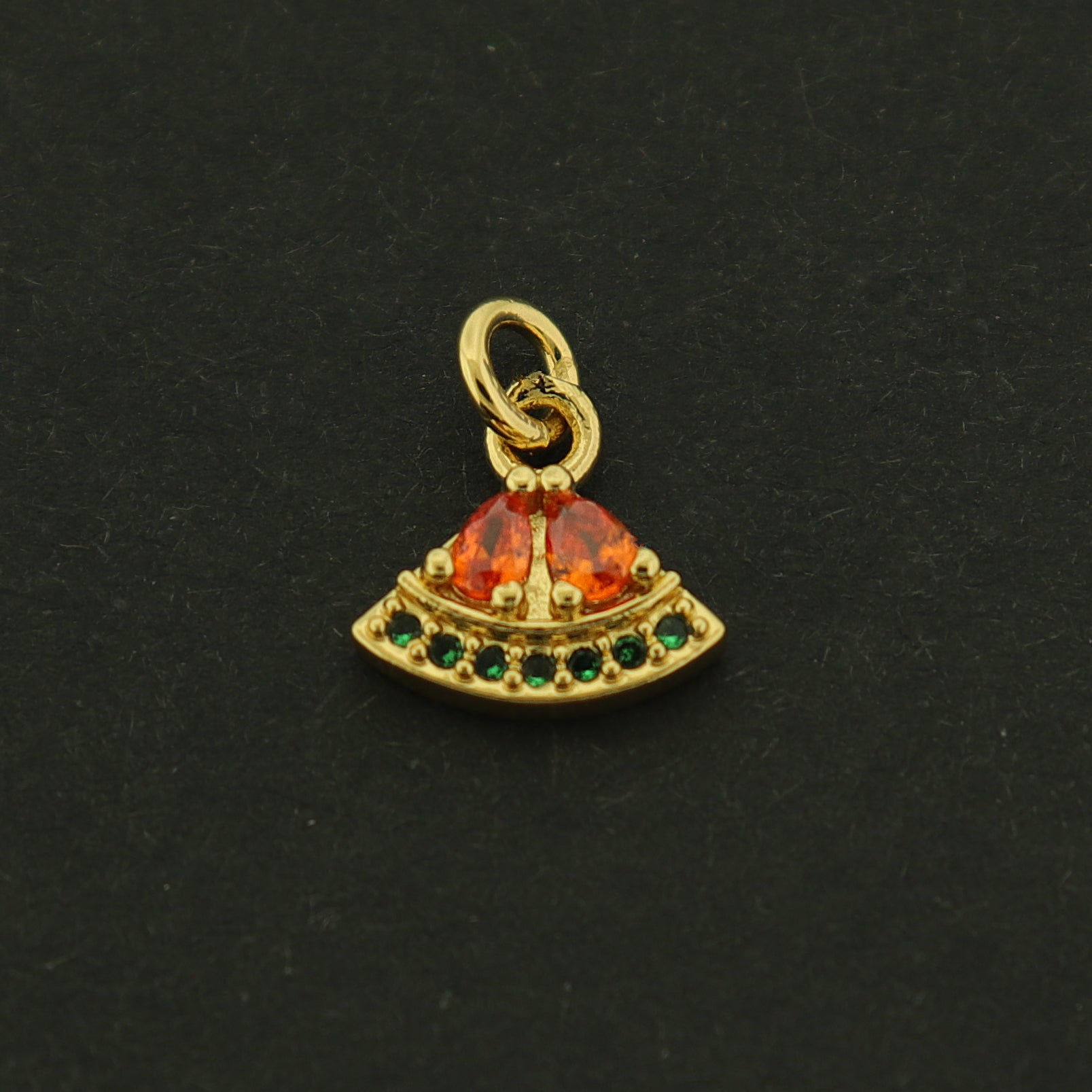 18k Gold Watermelon Charm - Food Pendant - 18k Gold Plated - GLD119