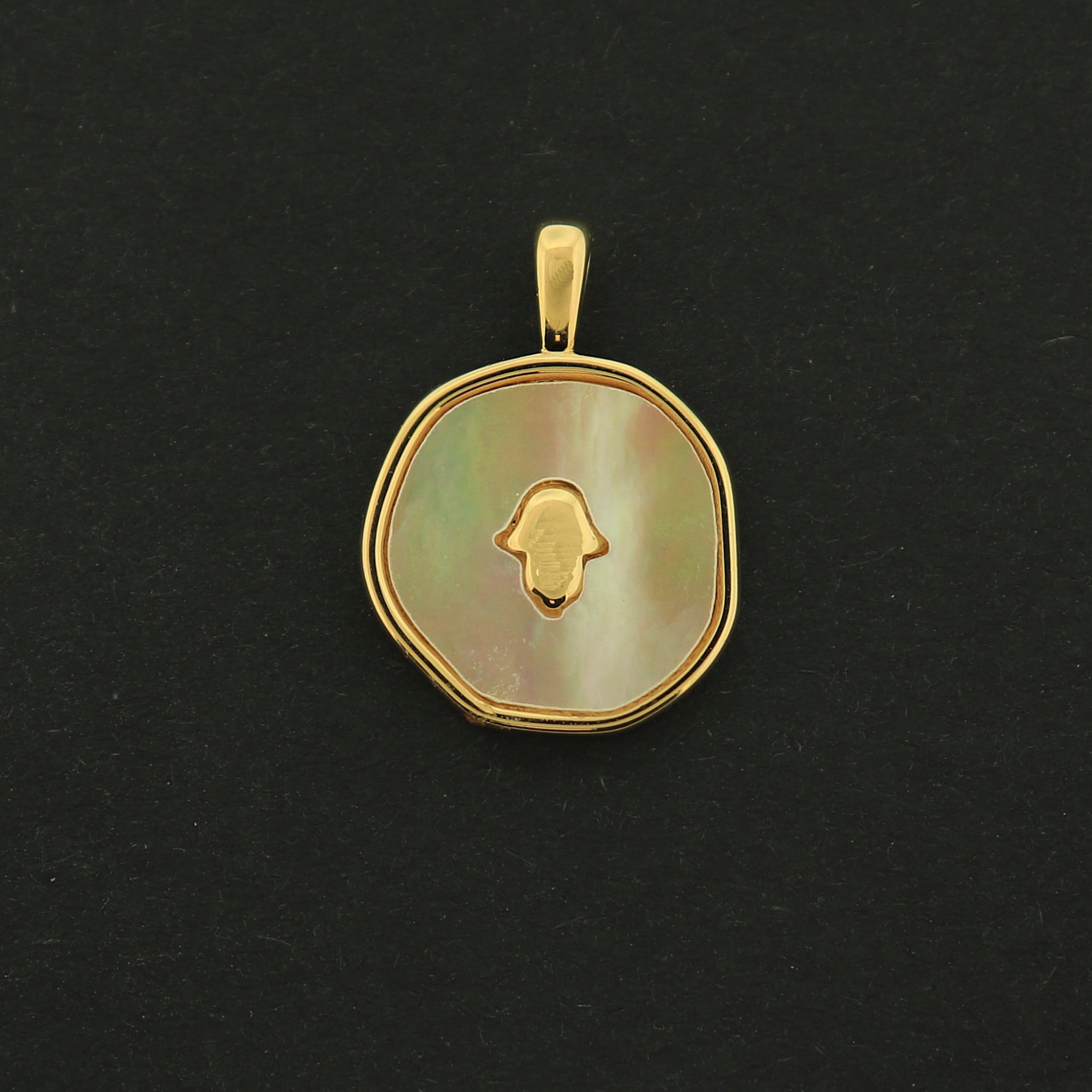 18k Hamsa Hand Charm - Spiritual Pendant - 18k Gold Plated - GLD461