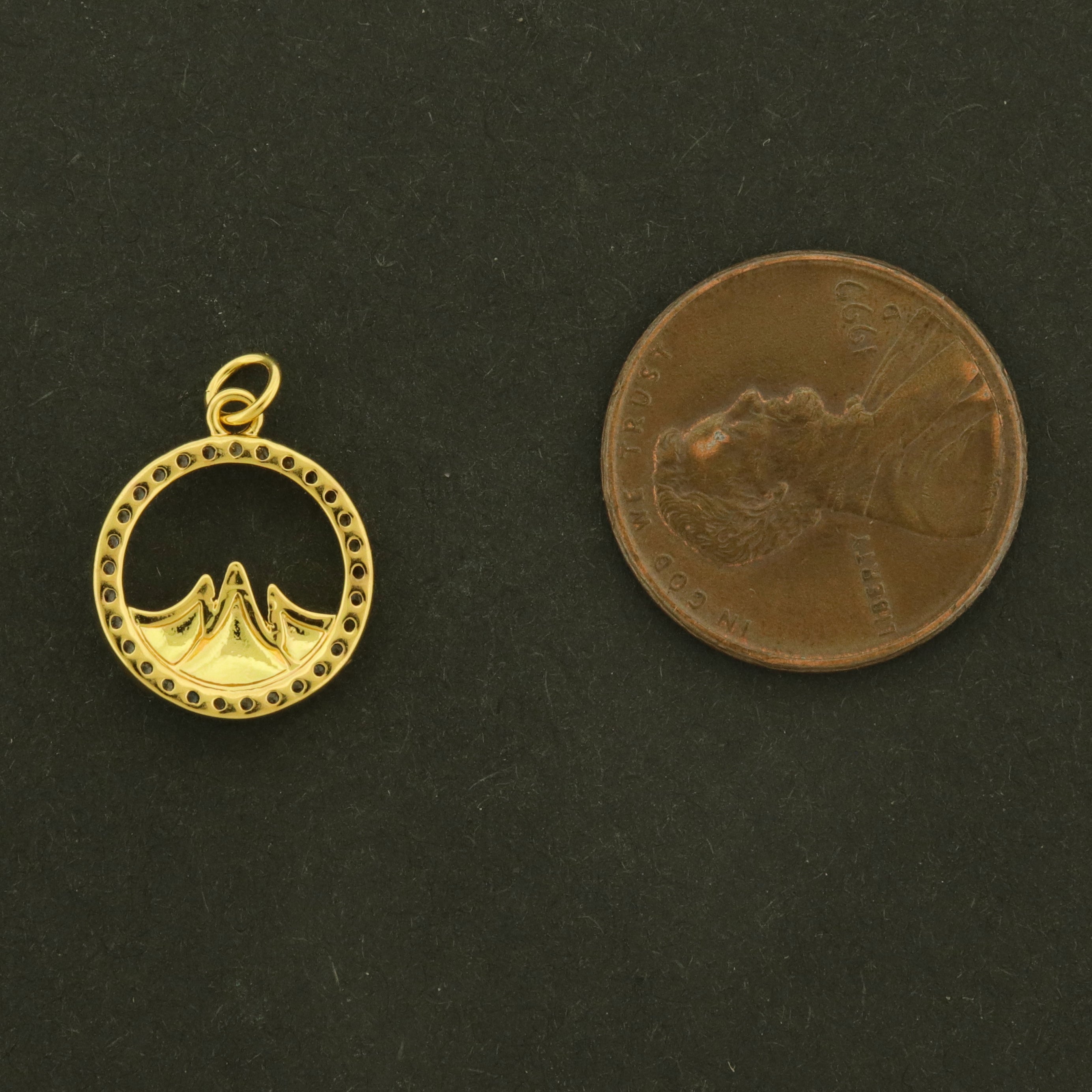 18k Mountain Charm - Adventure Pendant - 18k Gold Plated Copper - GLD994