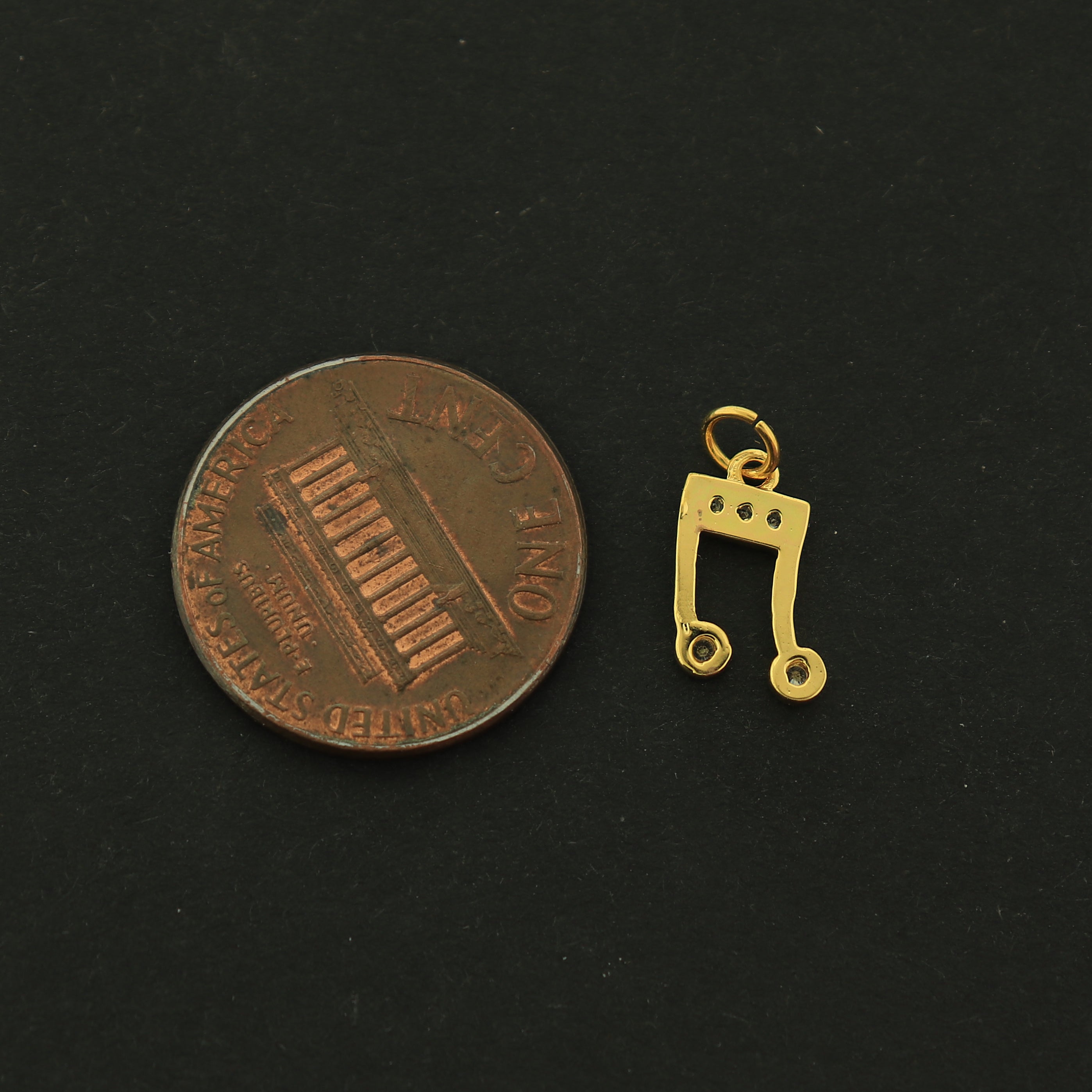 18k Music Note Charm - Musician Pendant - 18k Gold Plated - GLD544