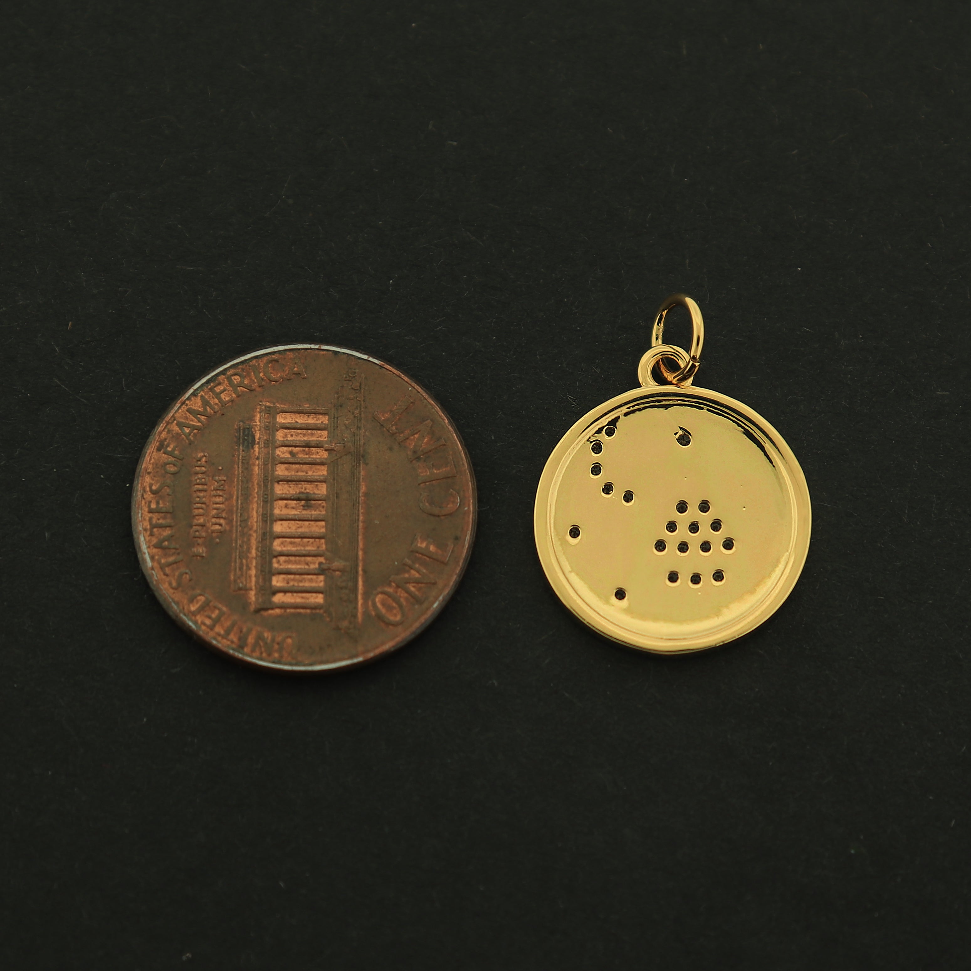 18k Planet Charm - Galaxy Pendant - 18k Gold Plated - GLD454