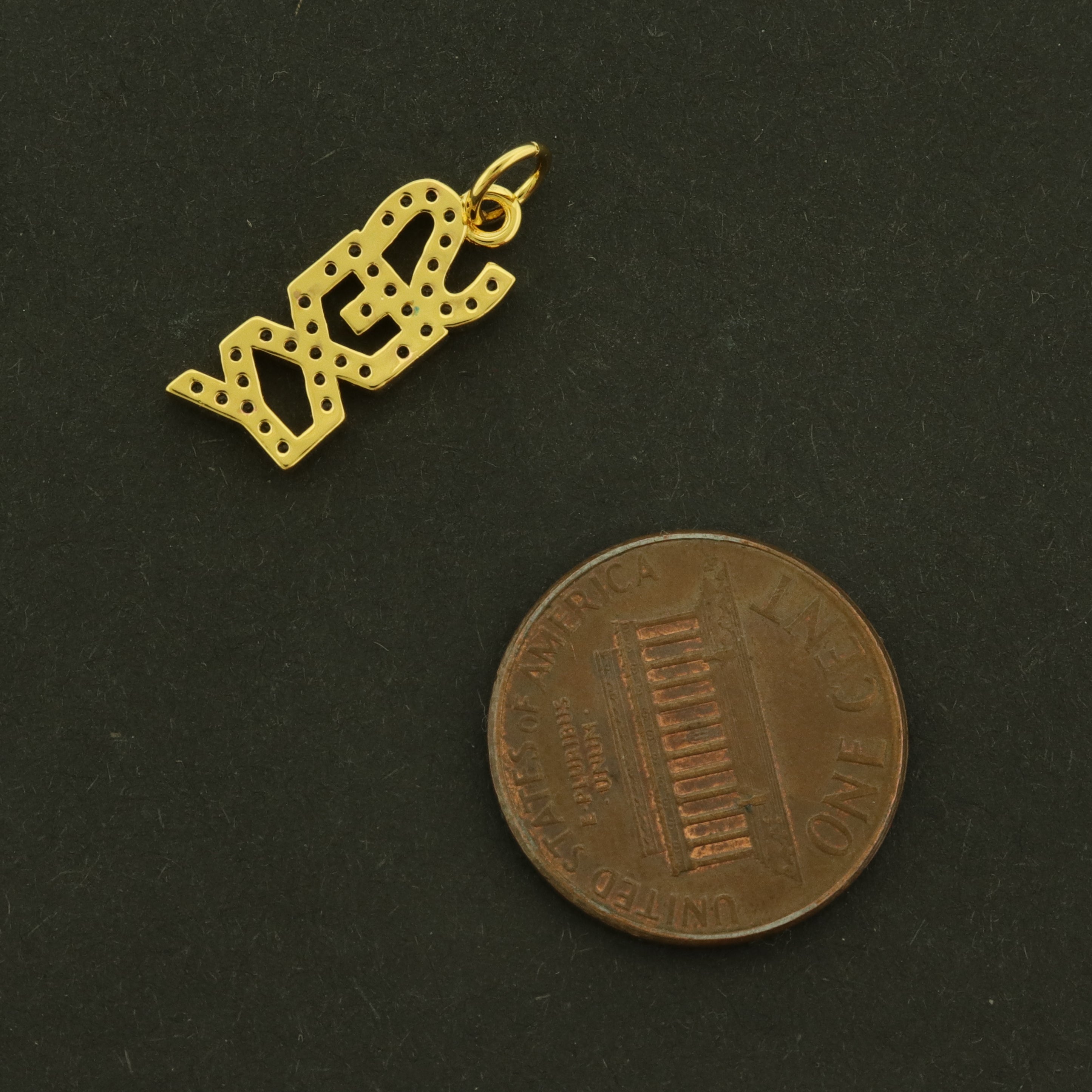 18k Sexy Charm - 18k Gold Plated with Inset CZs - GLD1128