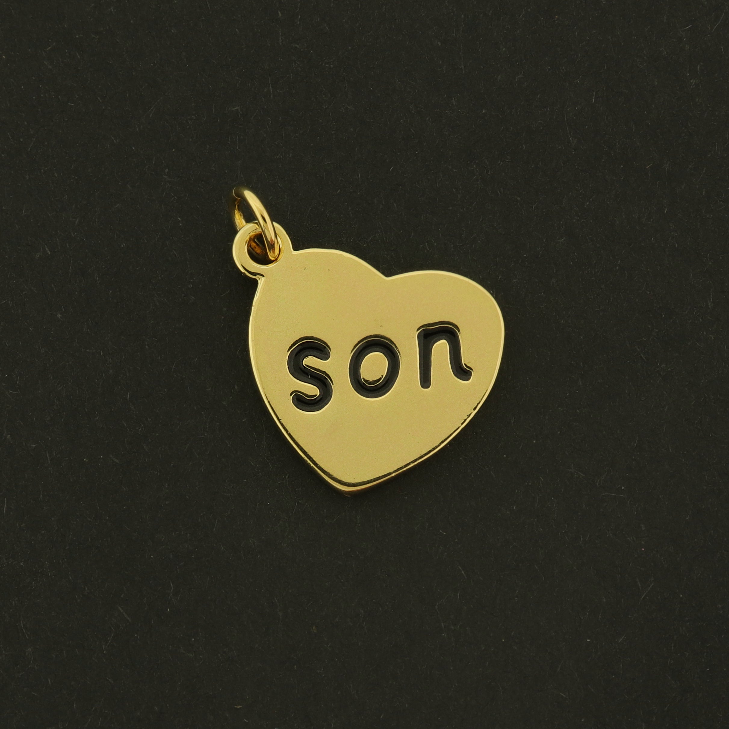 18k Son Charm - Family Pendant - 18k Gold Plated Brass - GLD776