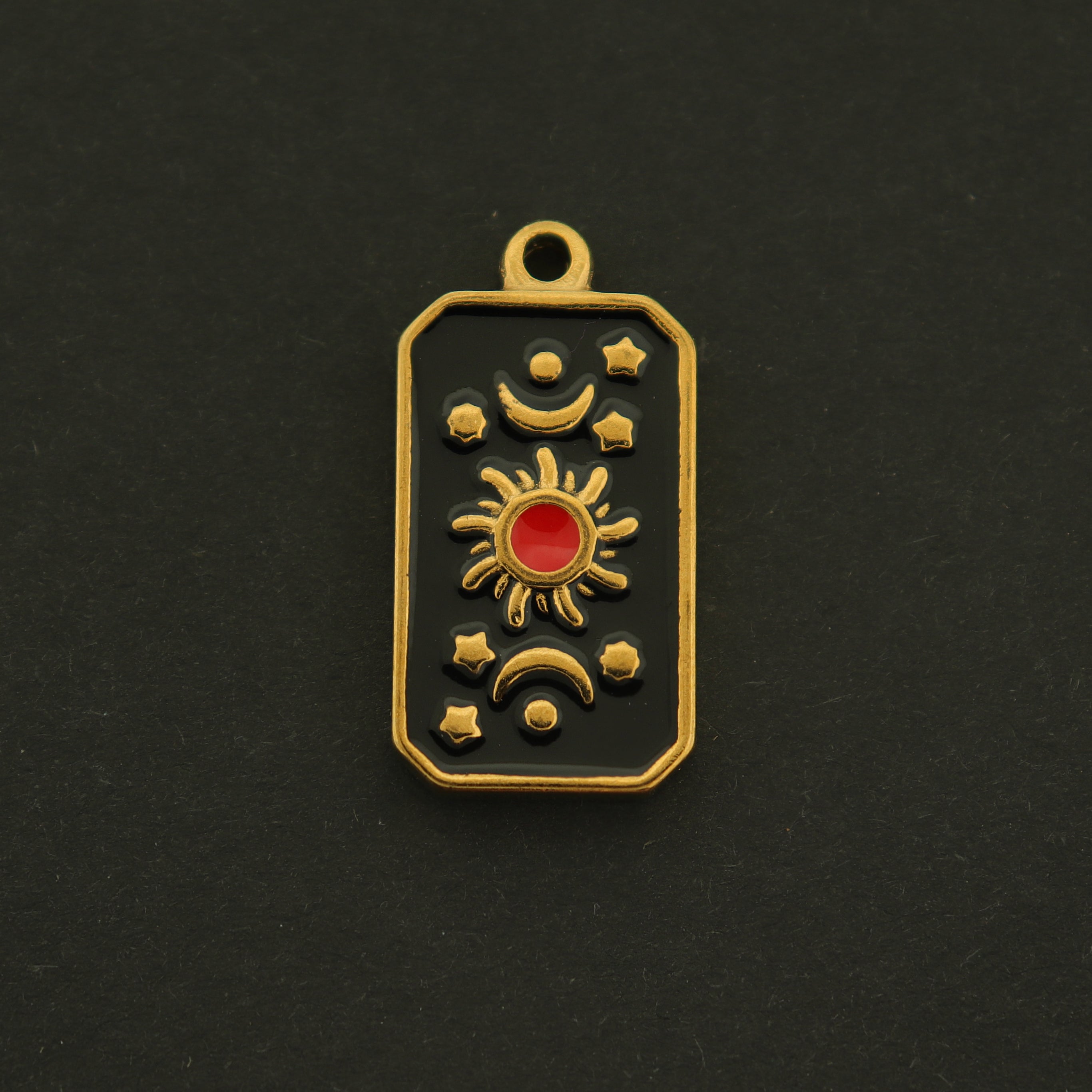 18k Sun and Moon Charm - Celestial Pendant - 18k Gold Plated - GLD663