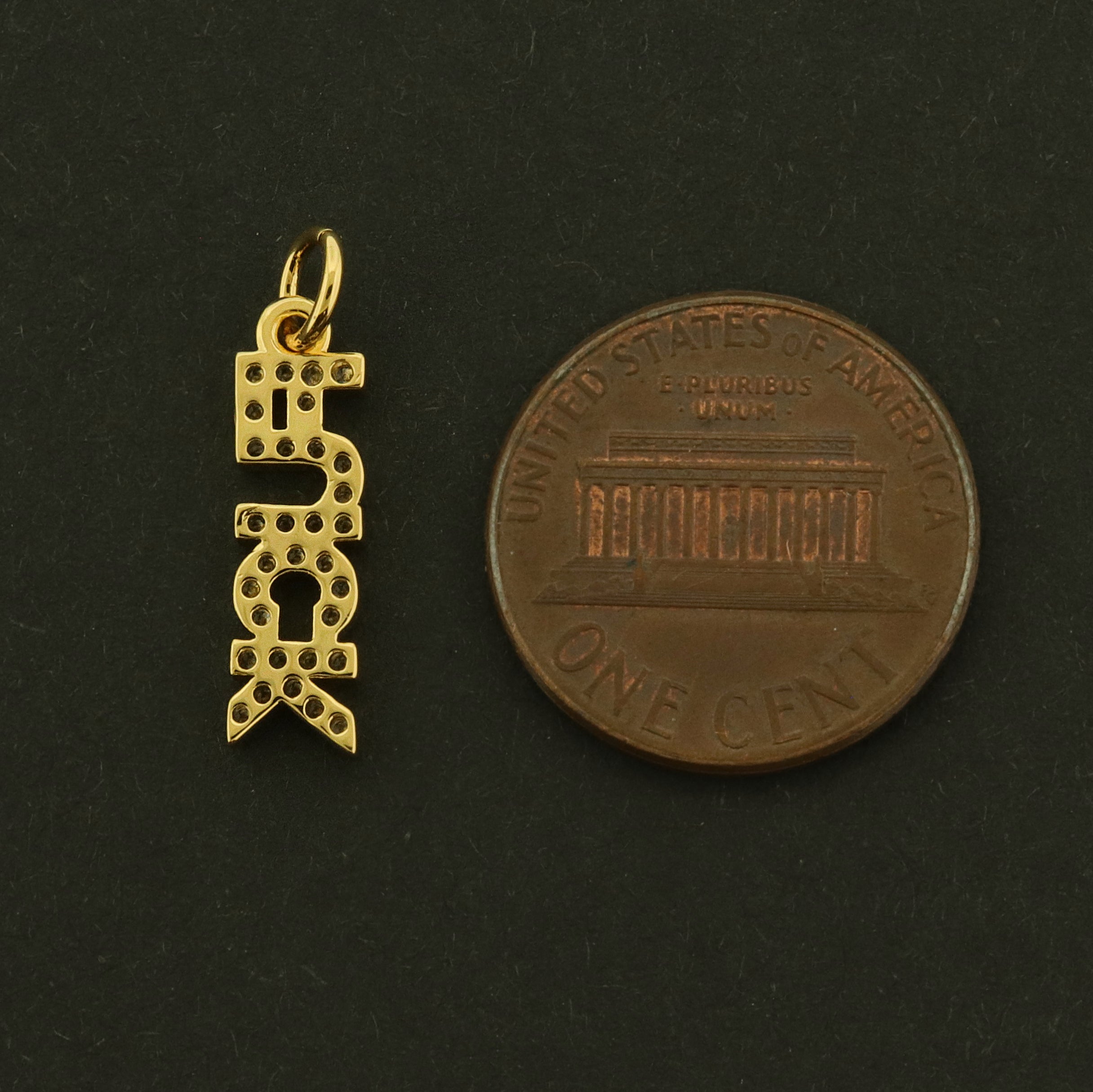 18k Swear Word Charm - 18k Gold Plated with Inset CZs - GLD1000