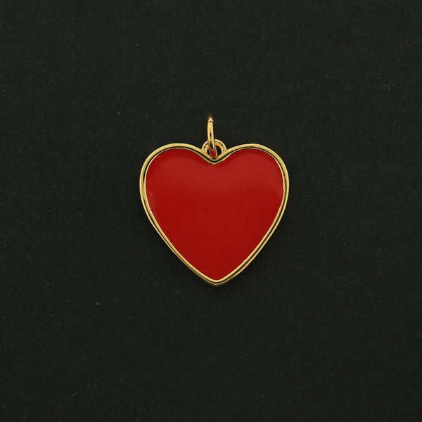 18k Gold Heart Charm - Love Pendant - 18k Gold Plated - GLD191