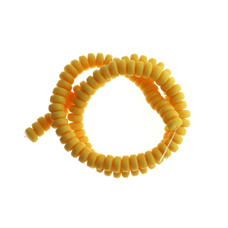 Abacus Polymer Clay Beads 4mm x 7mm - Yellow - 1 Strand 110 Beads - BD904