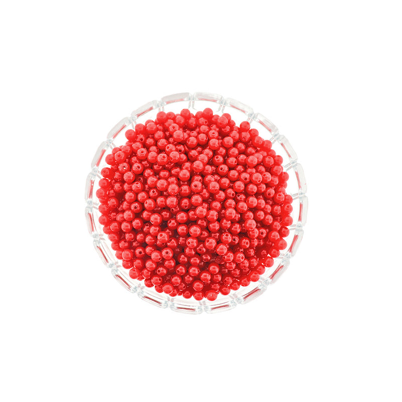 SALE Round Resin Beads 5mm - Ruby Red - 50 Beads - LBD2155