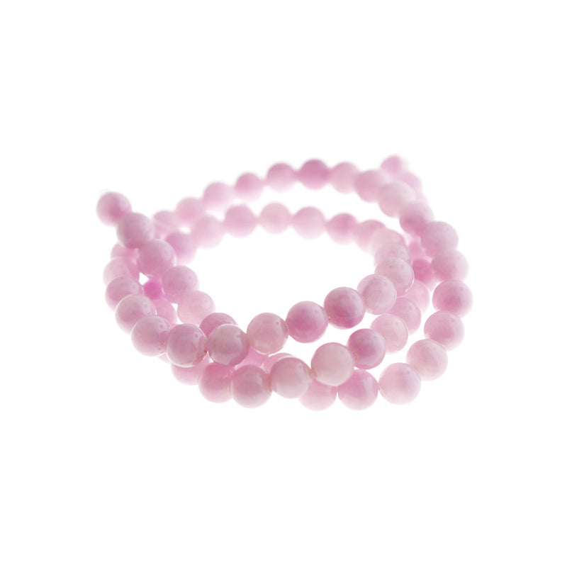 Round Natural Jade Beads 6mm - Lilac Purple - 1 Strand 68 Beads - BD1760