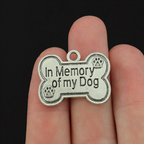 4 In Memory of my Dog Antique Silver Tone Charms - SC624