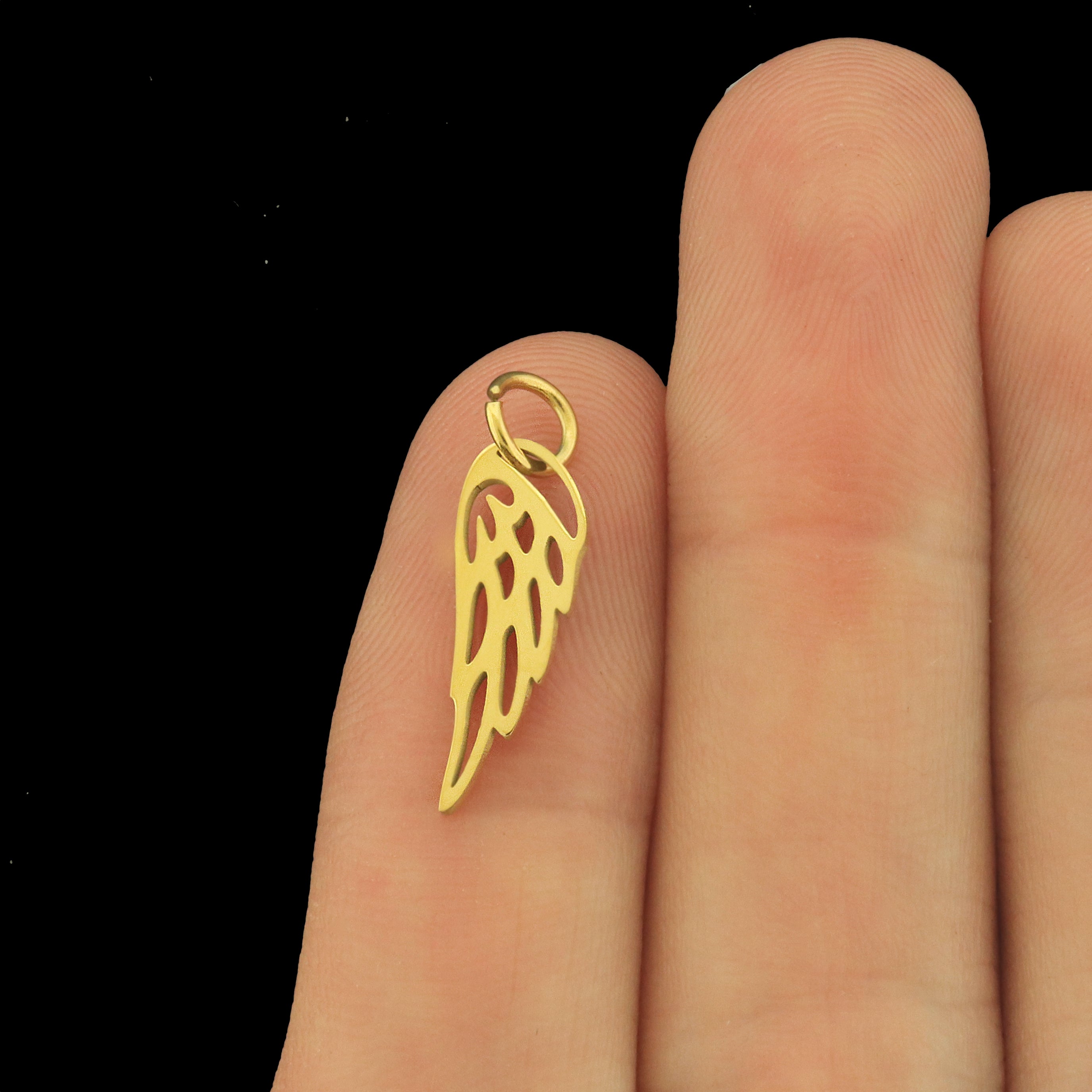 2 Angel Wing Stainless Steel Charms - Choose Your Color!