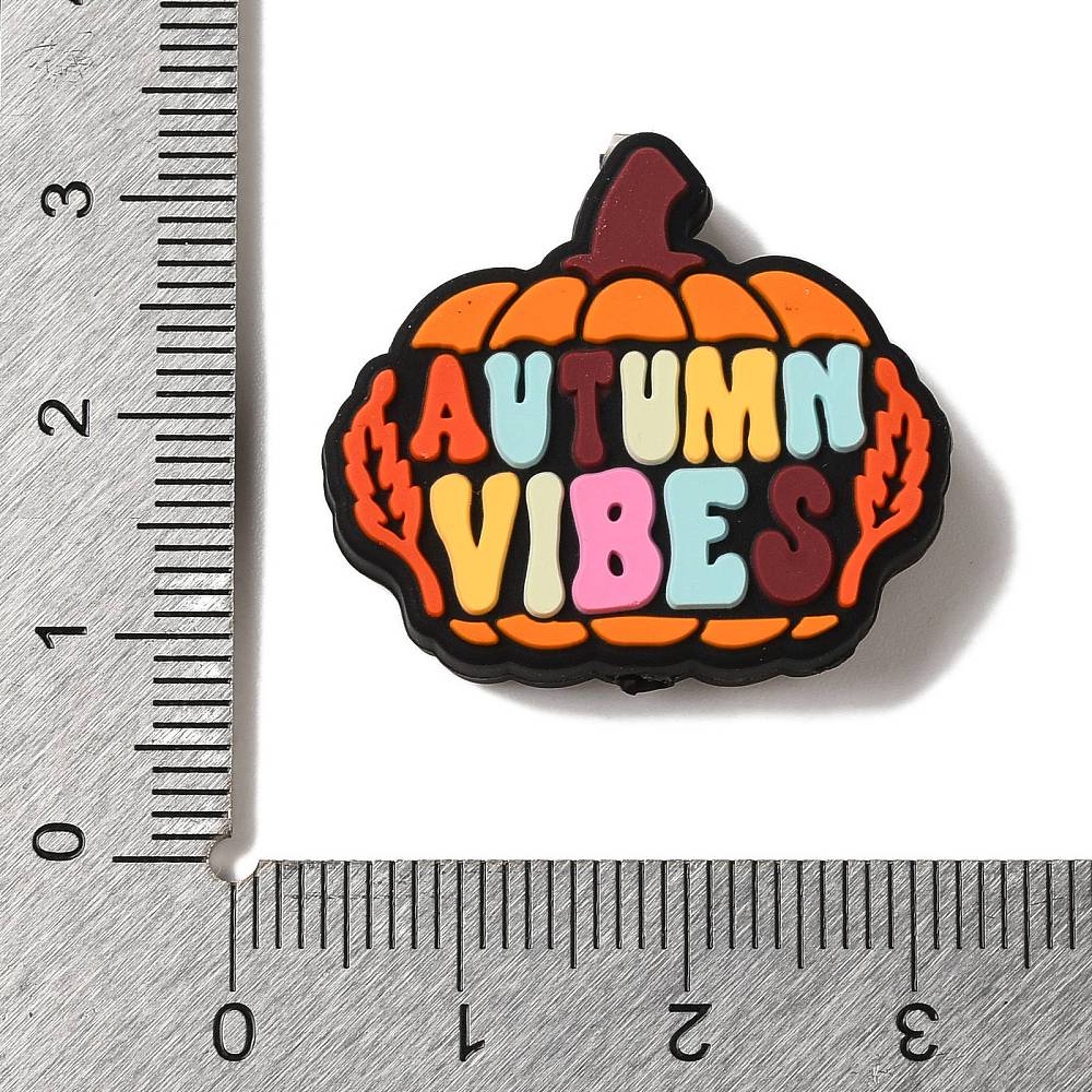 2 Autumn Vibes Silicone Focal Beads - Fall Bead - BDS136