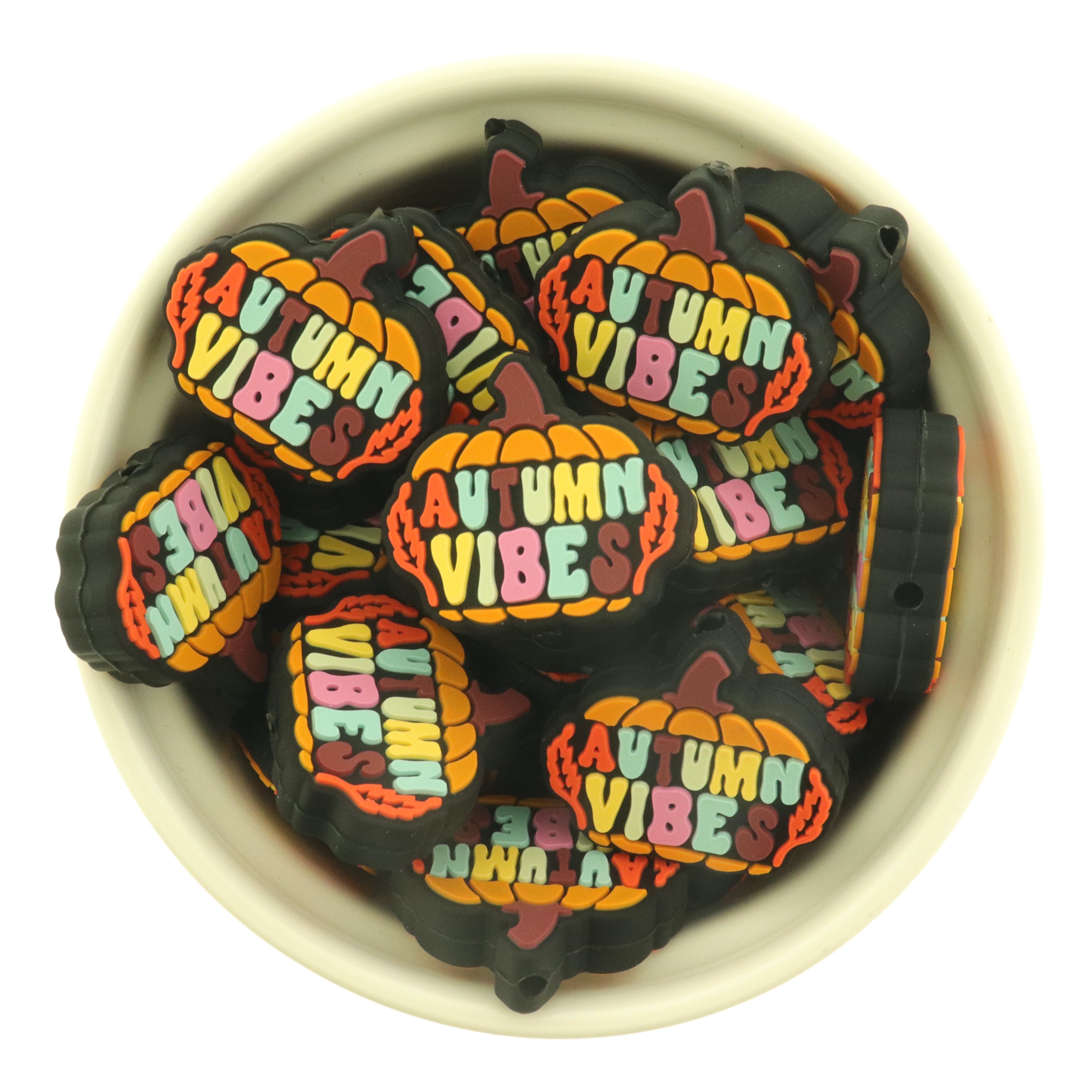 2 Autumn Vibes Silicone Focal Beads - Fall Bead - BDS136