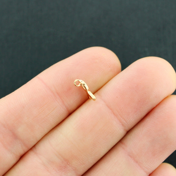 2 Awareness Ribbon Gold Tone Charms 18K Gold Filled - GC1365