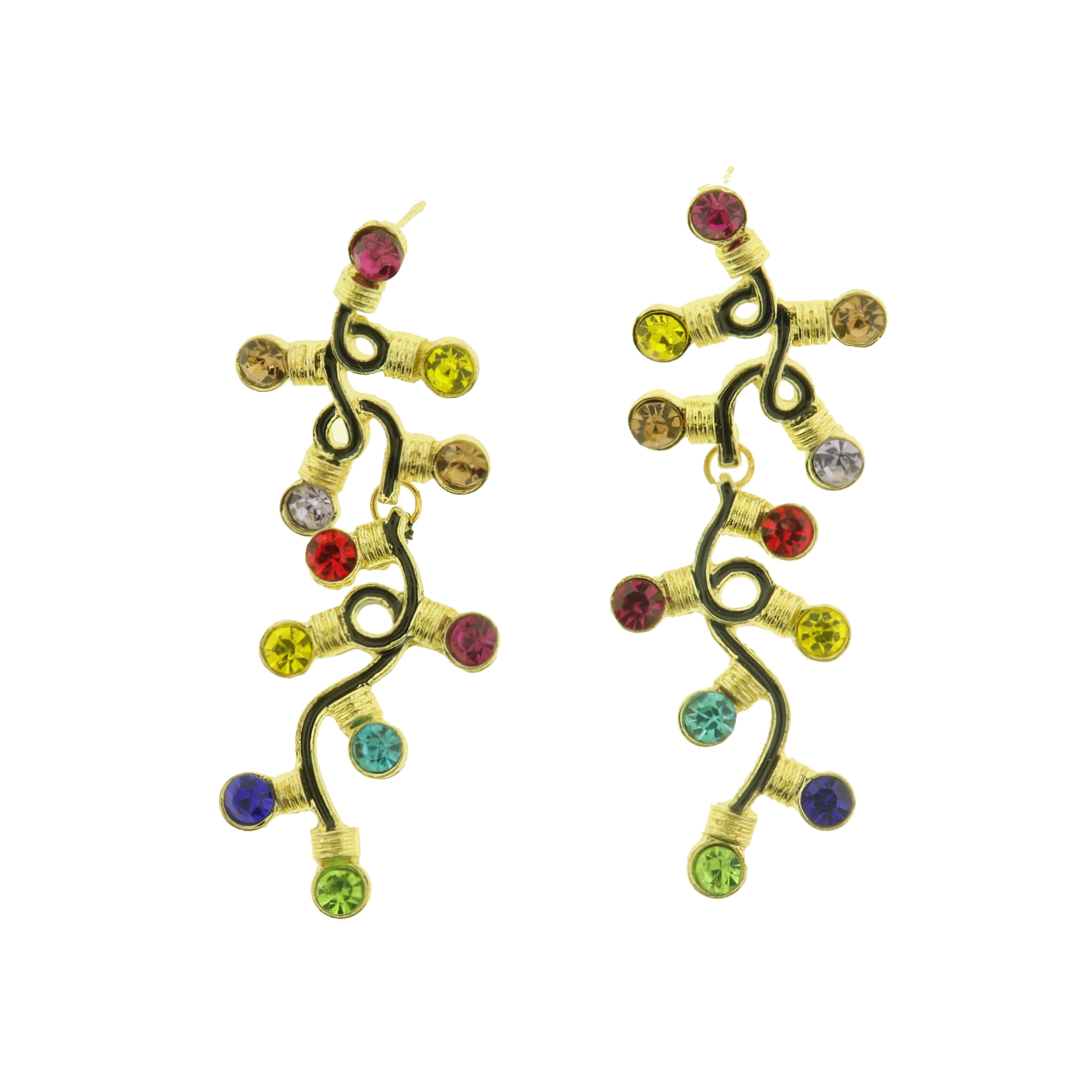 2 Christmas Lights Earrings - Stud Style - 1 Pair - ER1046