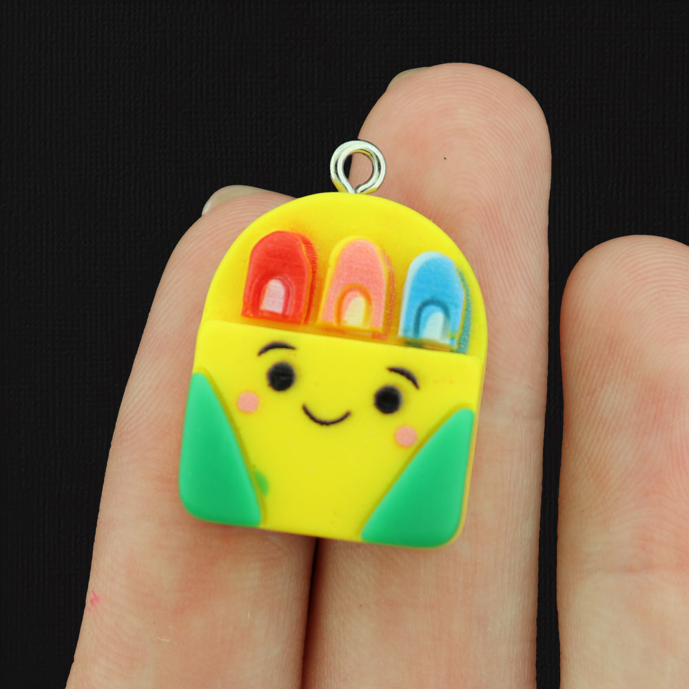 2 Crayon Box Resin Charms 3D - K111