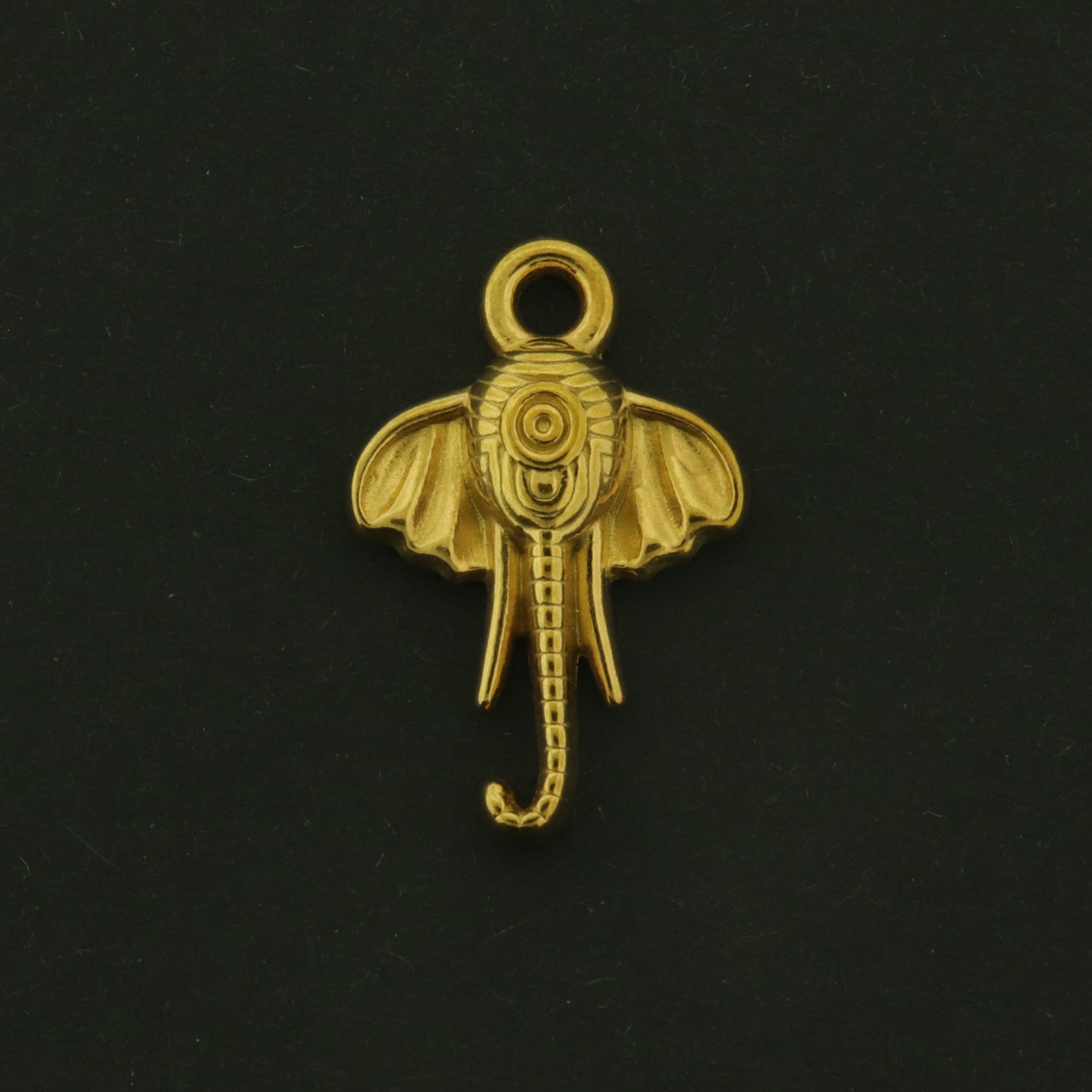 2 Elephant Charms - 18k Gold Plated Stainless Steel - GLD1079