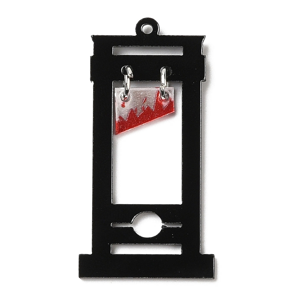 2 Guillotine Acrylic Charms with Bloody Blade - K083