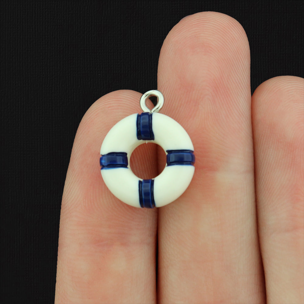 2 Charms Résine Anneau de Vie Rouge - K095